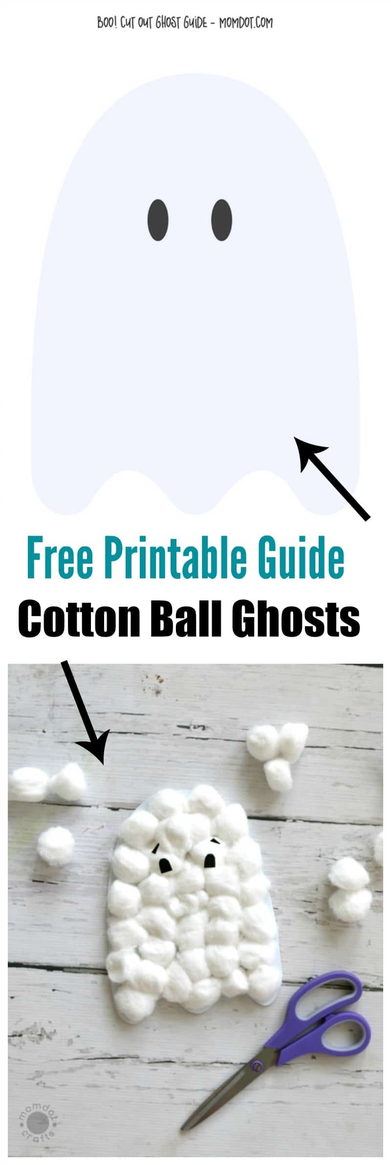 DIY Cotton Ball Ghosts FREE Ghost Template Download MomDot DIY Cotton Ball Ghosts FREE Ghost Template Download MomDot