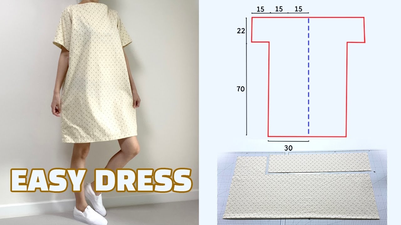 DIY EASY DRESS T line Dress Boat Neck Summer Dress Tutorial For Beginner YouTube DIY EASY DRESS T line Dress Boat Neck Summer Dress Tutorial For Beginner YouTube