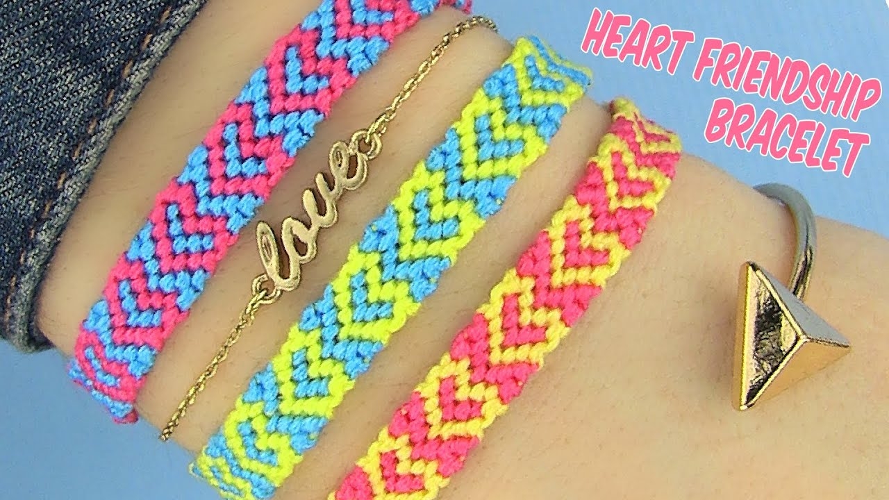 heart friendship bracelet pattern