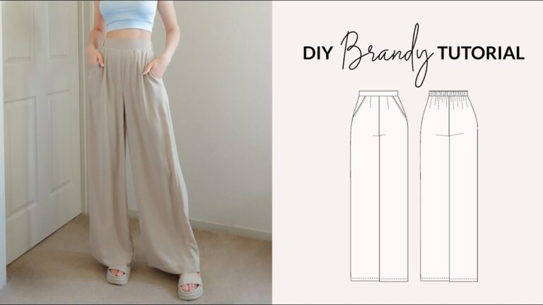 DIY Wide Leg Pants Tutorial Sewing Pattern YouTube