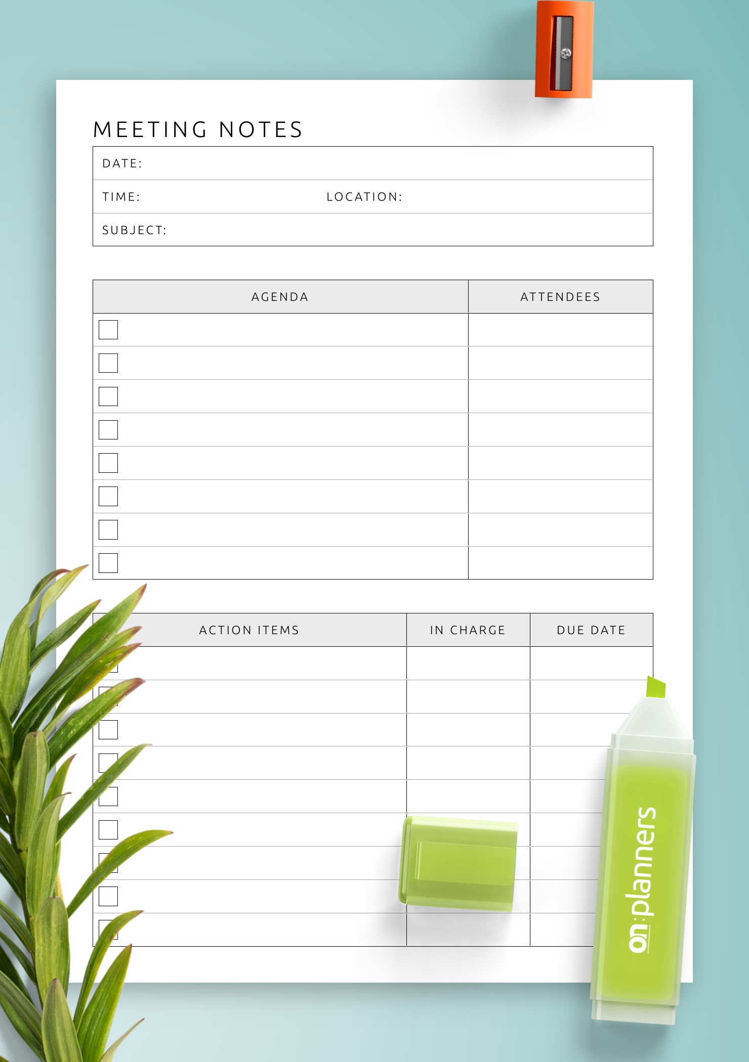 Download Printable Meeting Notes Template PDF Download Printable Meeting Notes Template PDF