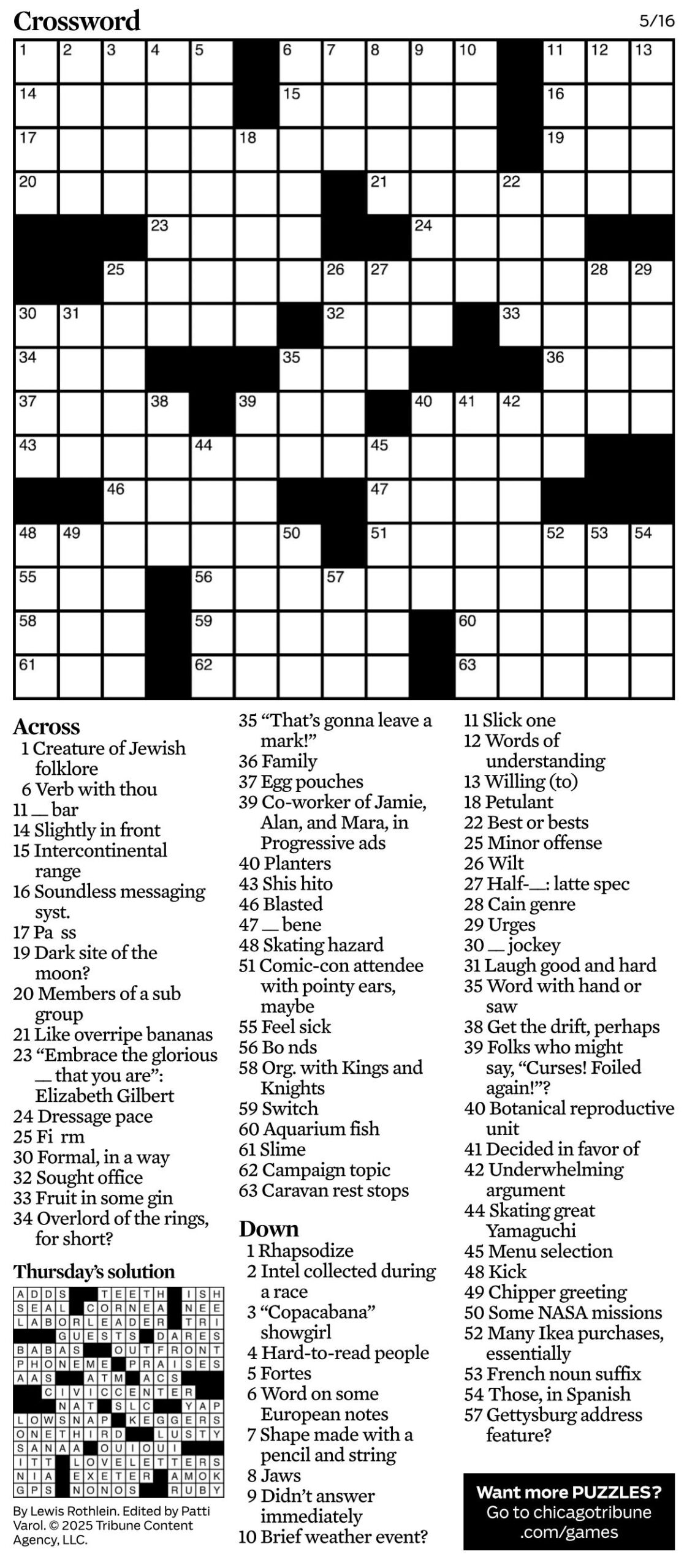 creature of jewish folklore crossword
