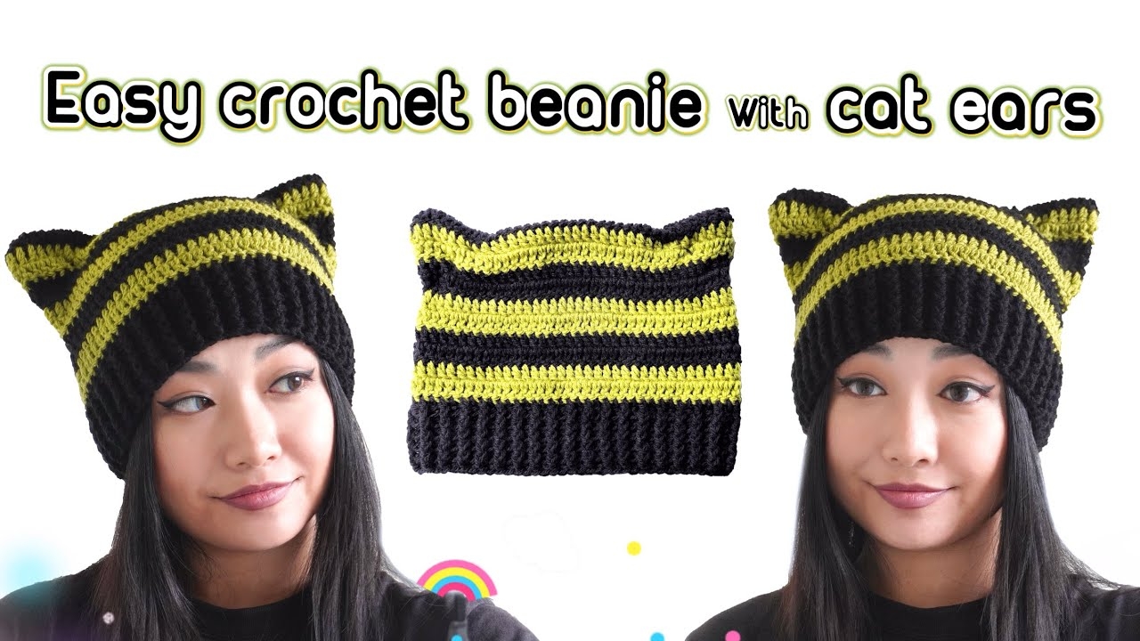 Easy Crochet Beanie With Cat Ears YouTube Easy Crochet Beanie With Cat Ears YouTube