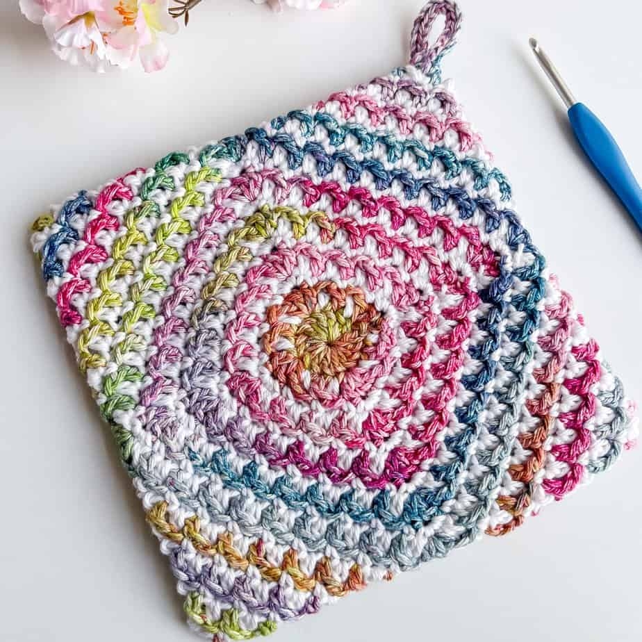 Easy Crochet PotHolder Made From A Square Free Pattern Nana s Crafty Home Easy Crochet PotHolder Made From A Square Free Pattern Nana s Crafty Home