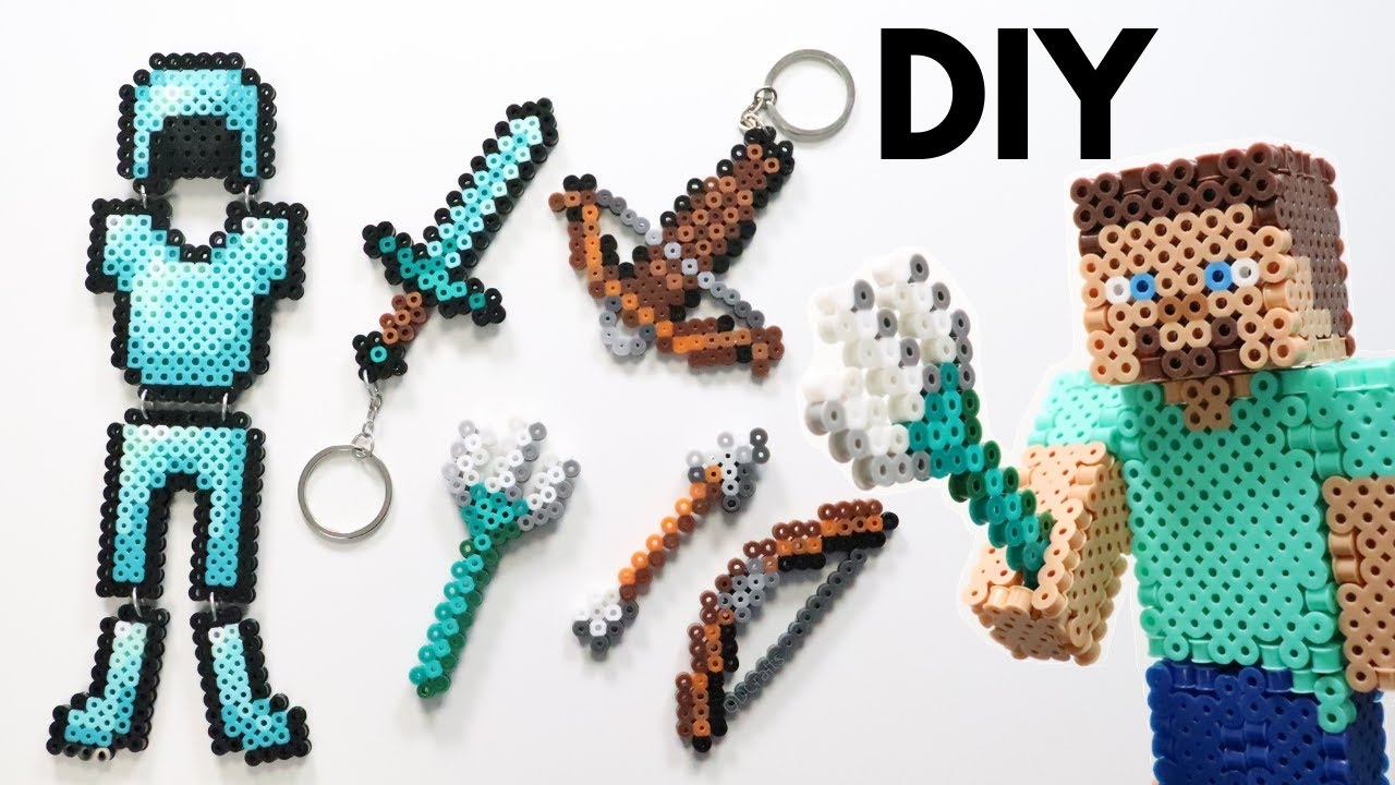 Easy DIY Minecraft Perler Bead Keychains Magnets YouTube Easy DIY Minecraft Perler Bead Keychains Magnets YouTube