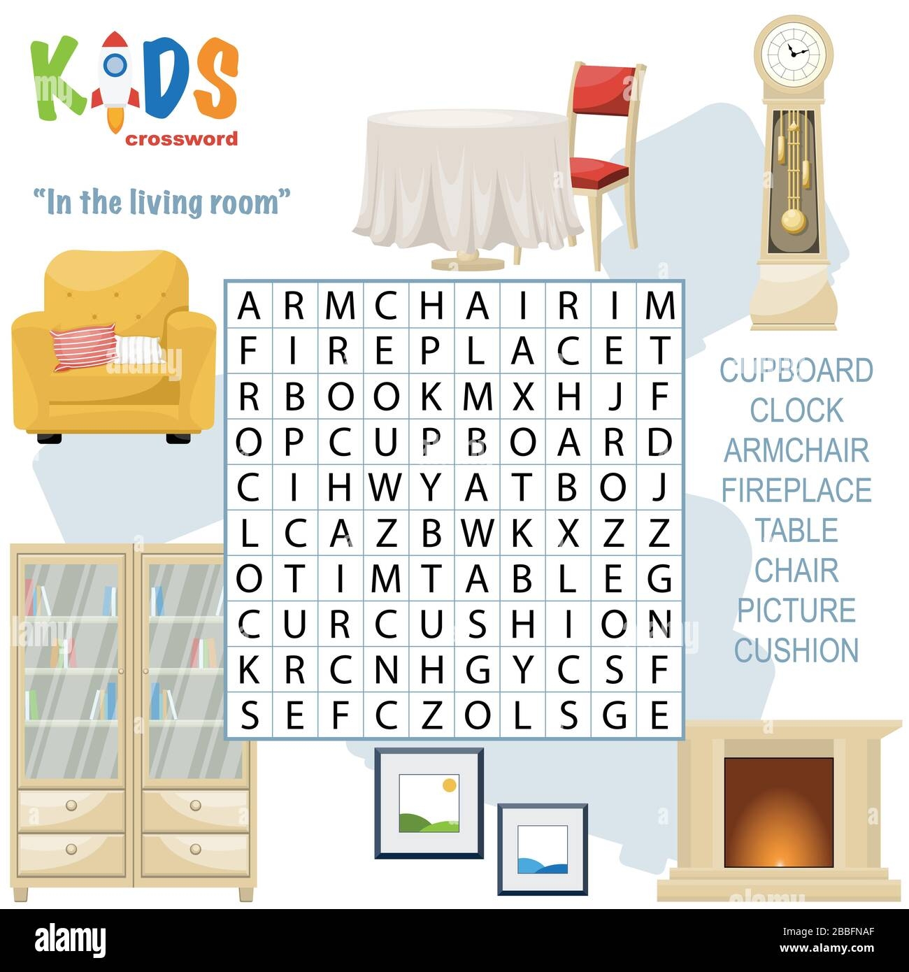 Easy Word Search Crossword Puzzle In The Living Room For Children In Elementary And Middle School Fun Way To Practice Language Comprehension And E Stock Vector Image Art Alamy Easy Word Search Crossword Puzzle In The Living Room For Children In Elementary And Middle School Fun Way To Practice Language Comprehension And E Stock Vector Image Art Alamy