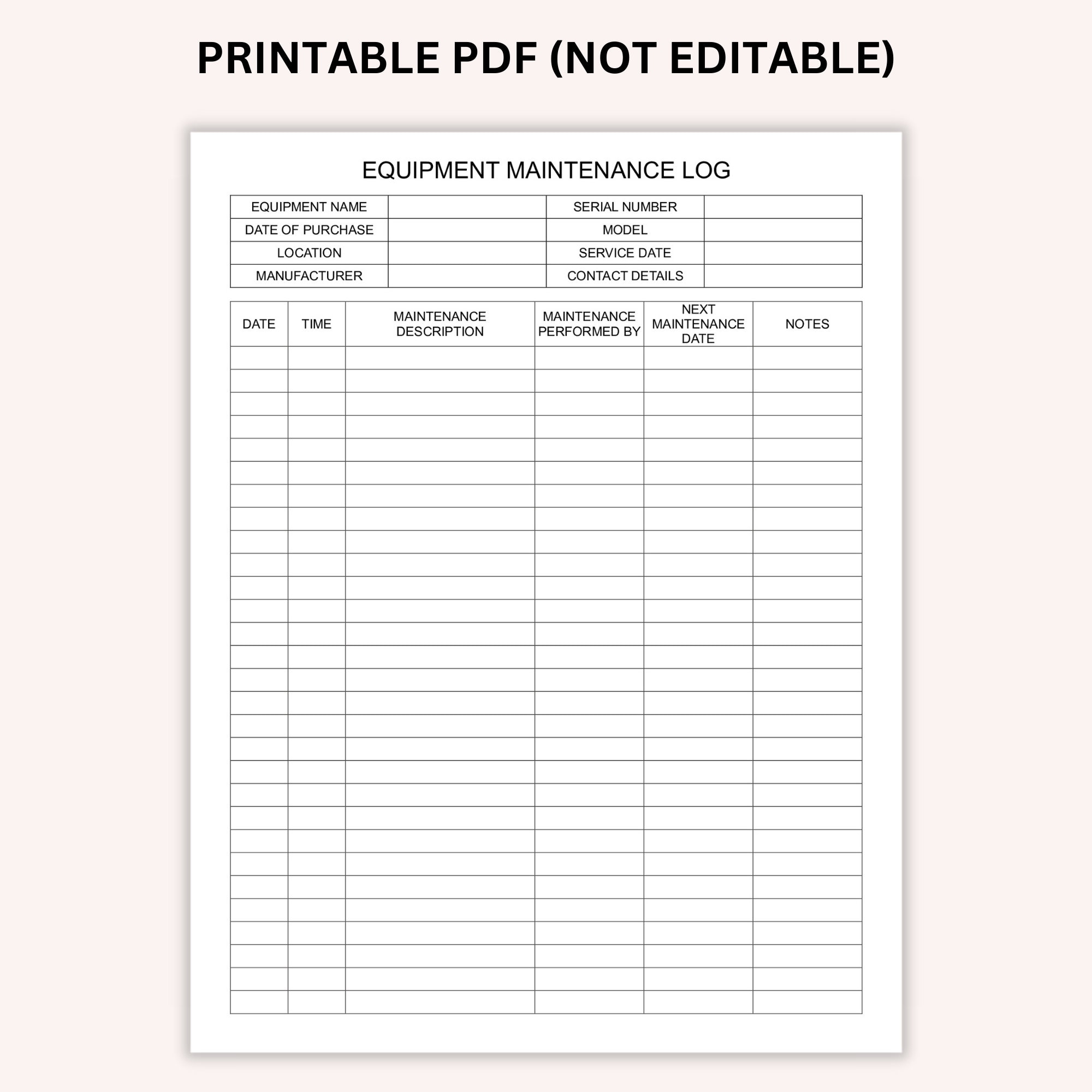 Editable Equipment Maintenance Log Printable Maintenance Schedule Equipment Repair Log Mechanic Log Word Gdocs PDF A4 Letter Etsy Editable Equipment Maintenance Log Printable Maintenance Schedule Equipment Repair Log Mechanic Log Word Gdocs PDF A4 Letter Etsy