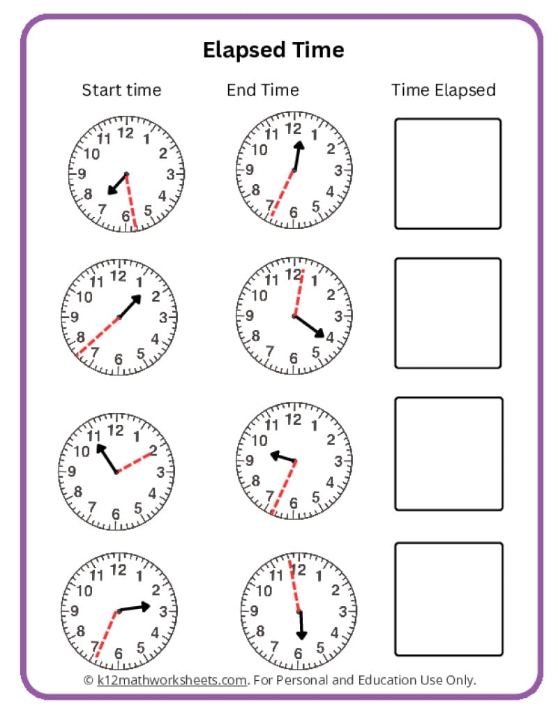 Elapsed Time Worksheets K12 Math Worksheets Elapsed Time Worksheets K12 Math Worksheets
