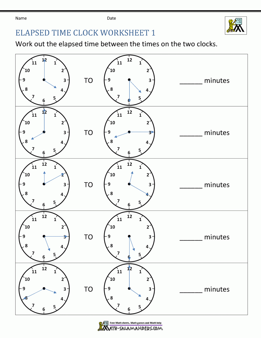 Elapsed Time Worksheets Elapsed Time Worksheets
