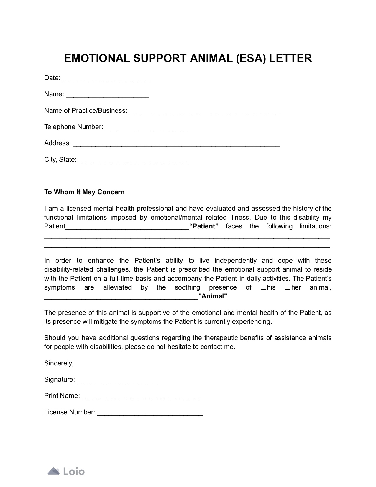 Emotional Support Animal Letter Your Guide Free Template Emotional Support Animal Letter Your Guide Free Template