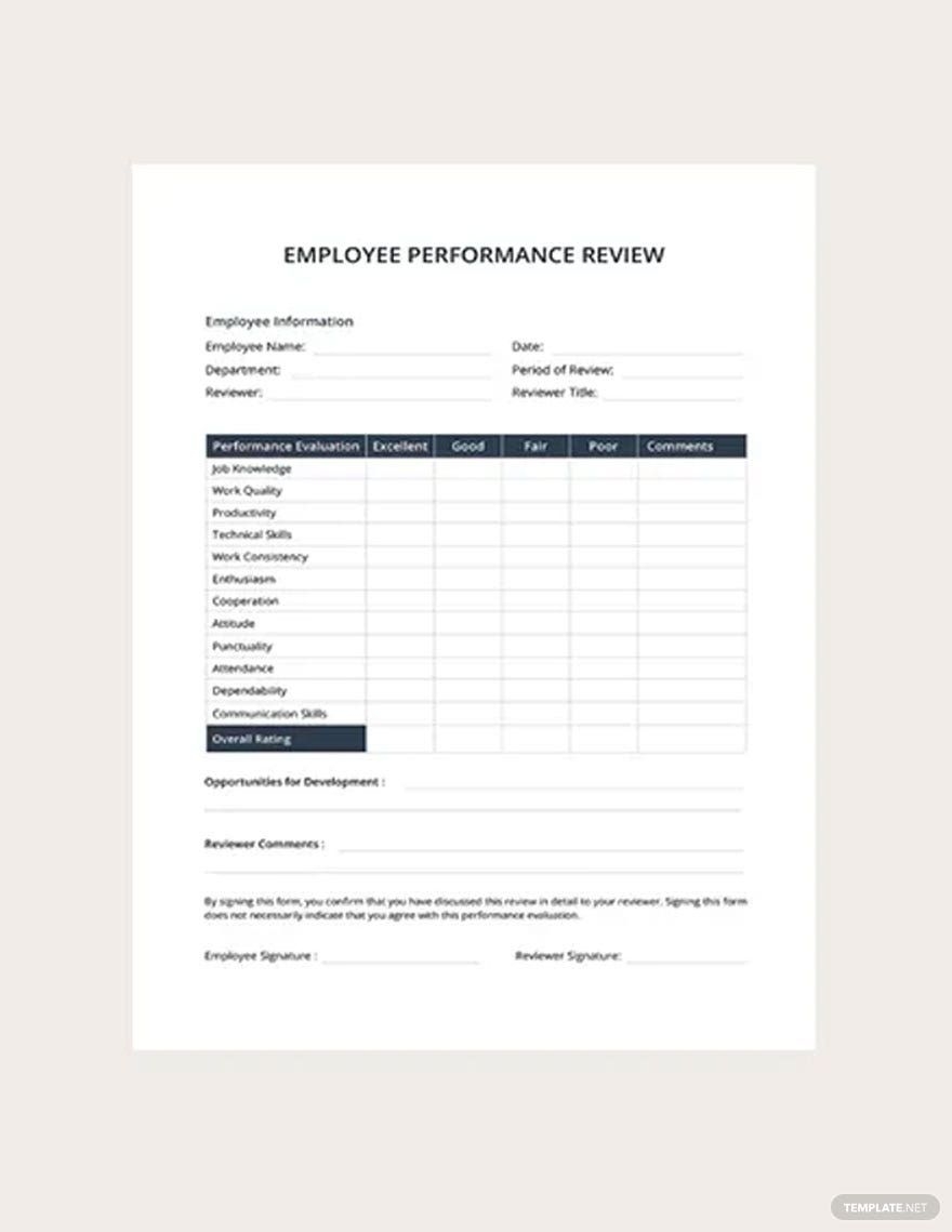 Employee Performance Review Template In Pages Word PDF Google Docs Download Template Employee Performance Review Template In Pages Word PDF Google Docs Download Template