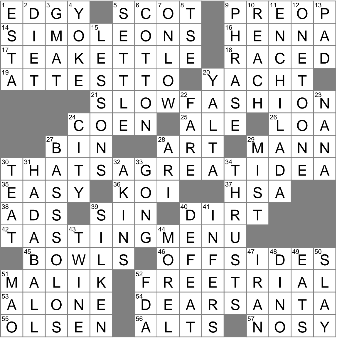 Enduring Style Crossword Clue Archives LAXCrossword