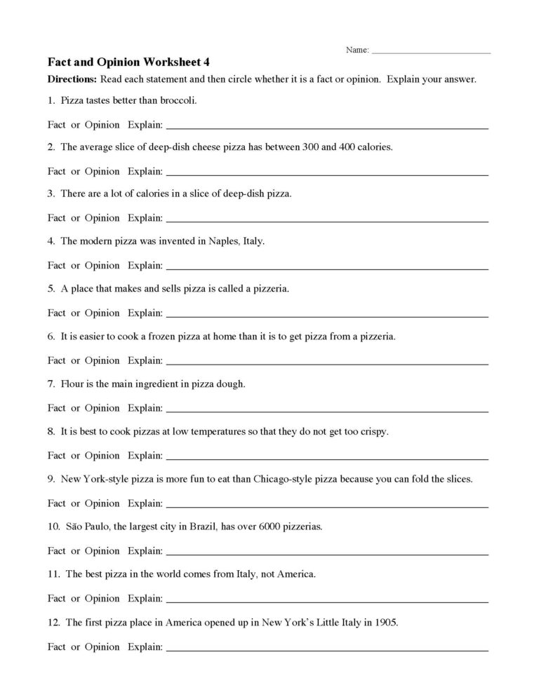 Fact And Opinion Worksheets Reading Comprehension