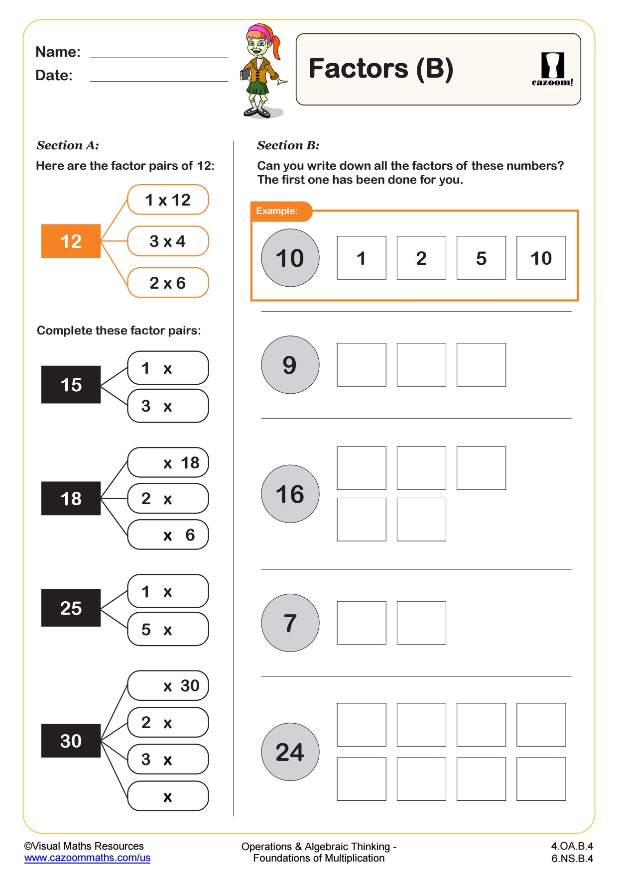 factors and multiples worksheet factors and multiples worksheet