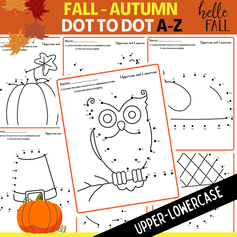 Fall Dot To Dot A Z Autumn Connect The Dots Worksheets For KIDS Made By Teachers