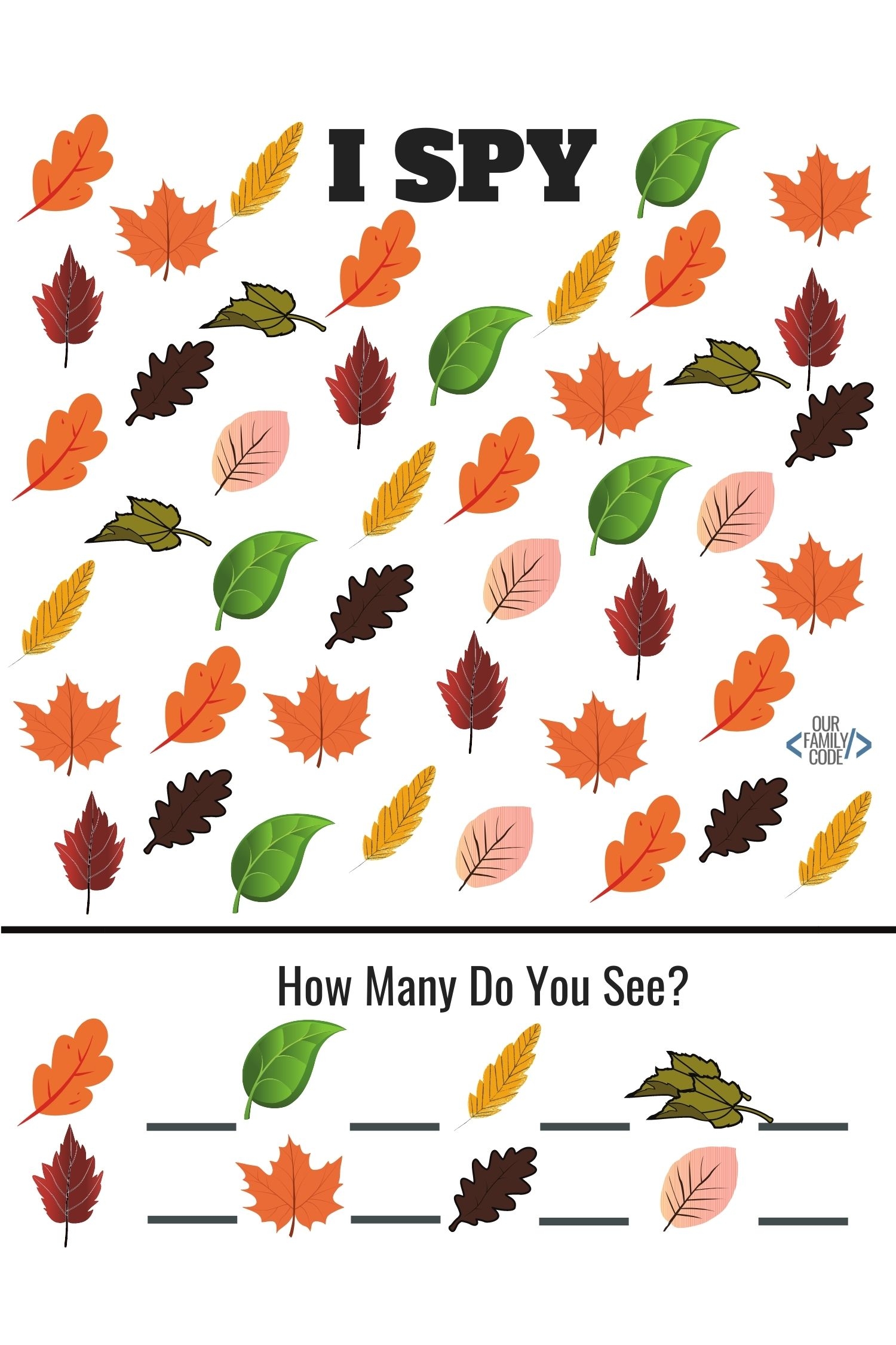 Fall I SPY Worksheets For Preschoolers Our Family Code Fall I SPY Worksheets For Preschoolers Our Family Code