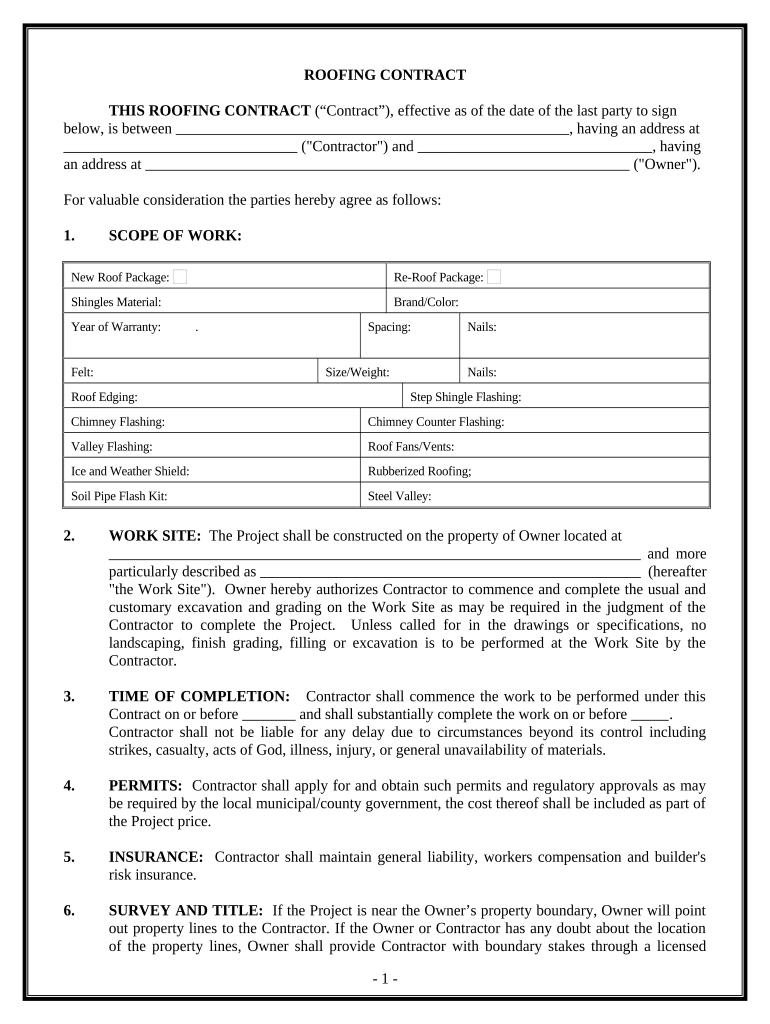Fill In Blank Printable Roofing Contract Template AirSlate SignNow Fill In Blank Printable Roofing Contract Template AirSlate SignNow