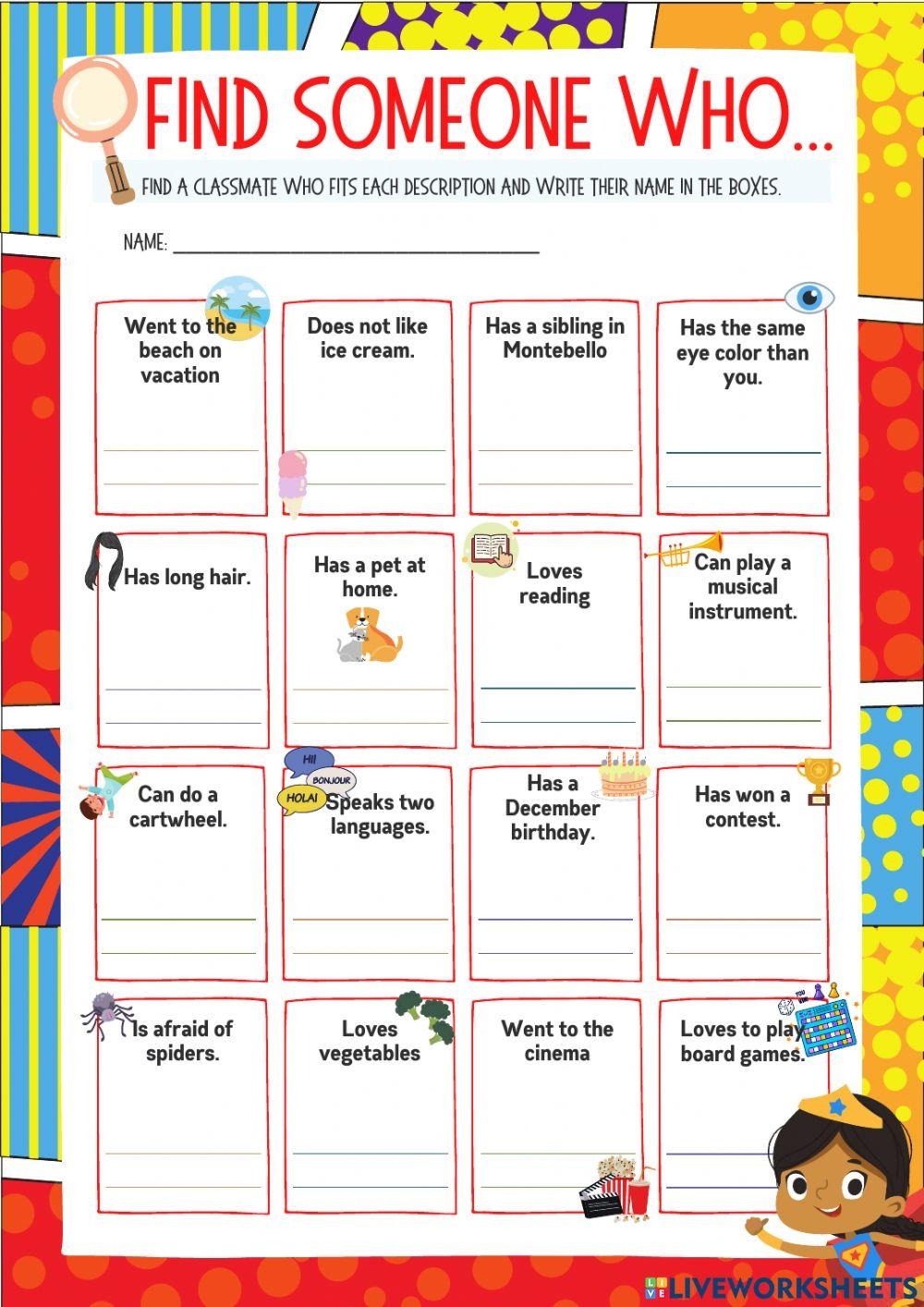 Find Someone Who Worksheet For 7th 10th Grade Lesson Planet Worksheets Library Find Someone Who Worksheet For 7th 10th Grade Lesson Planet Worksheets Library