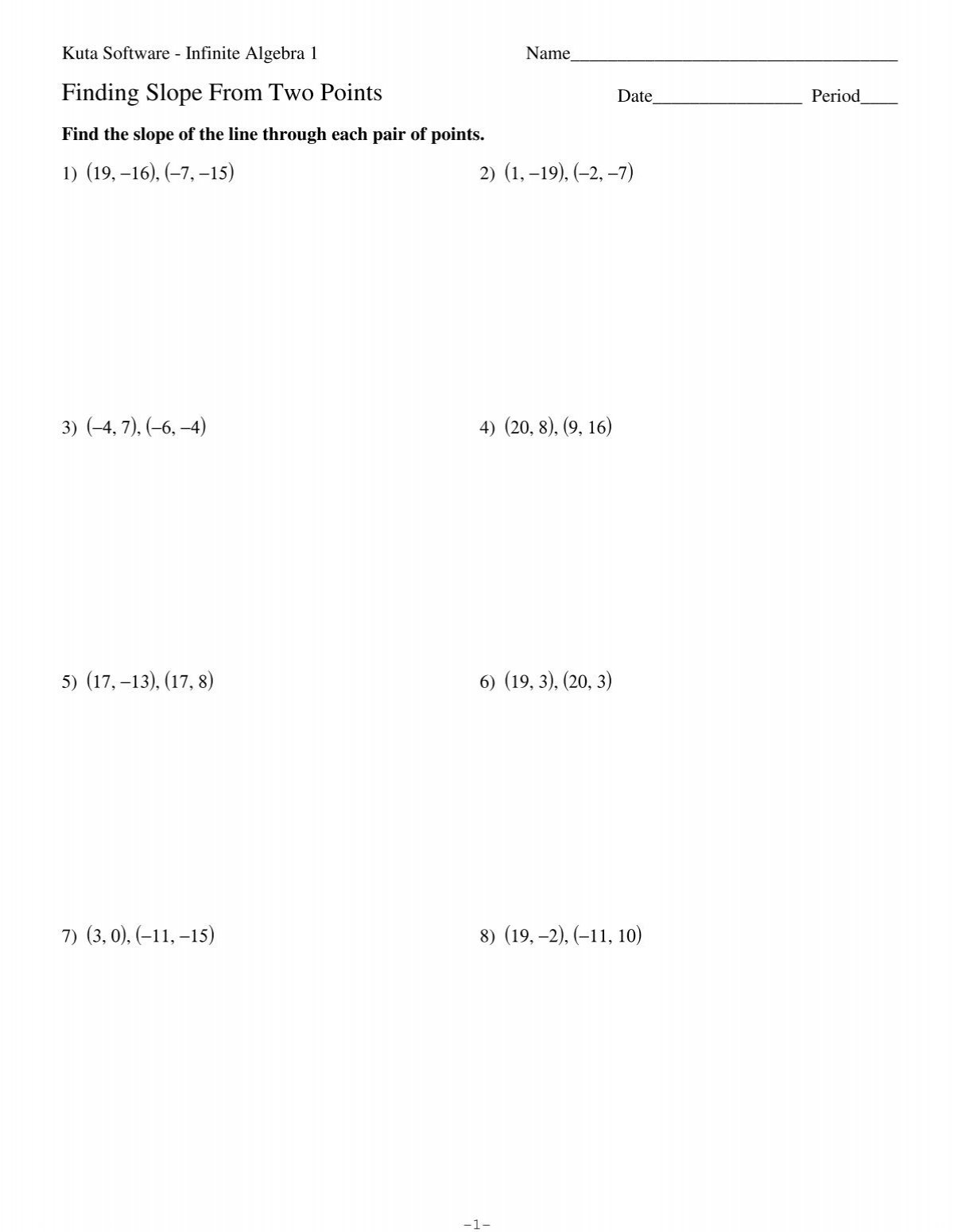 Finding Slope From Two Points Kuta Software Finding Slope From Two Points Kuta Software