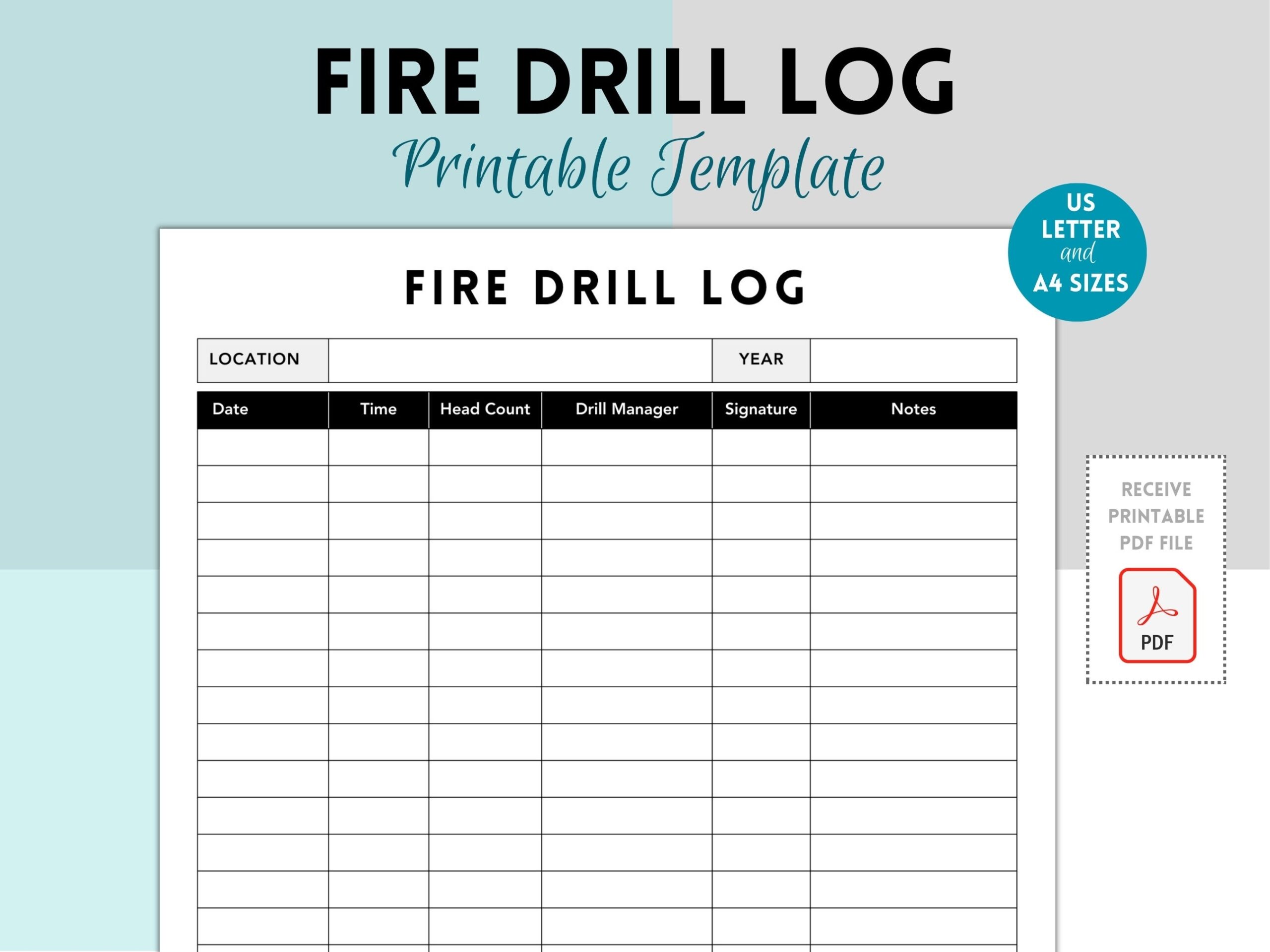 printable fire drill form template printable fire drill form template