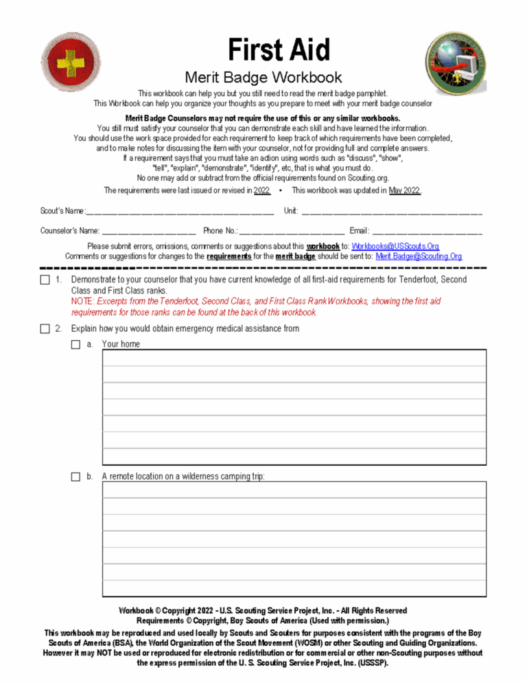 First Aid What To Do First Aid Merit Badge Workbook This Workbook Can Help You But You Still Studocu
