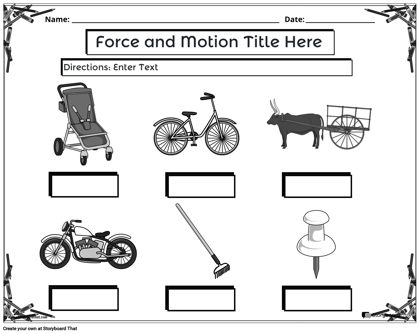 Force And Motion Worksheets Create With Storyboard That Force And Motion Worksheets Create With Storyboard That