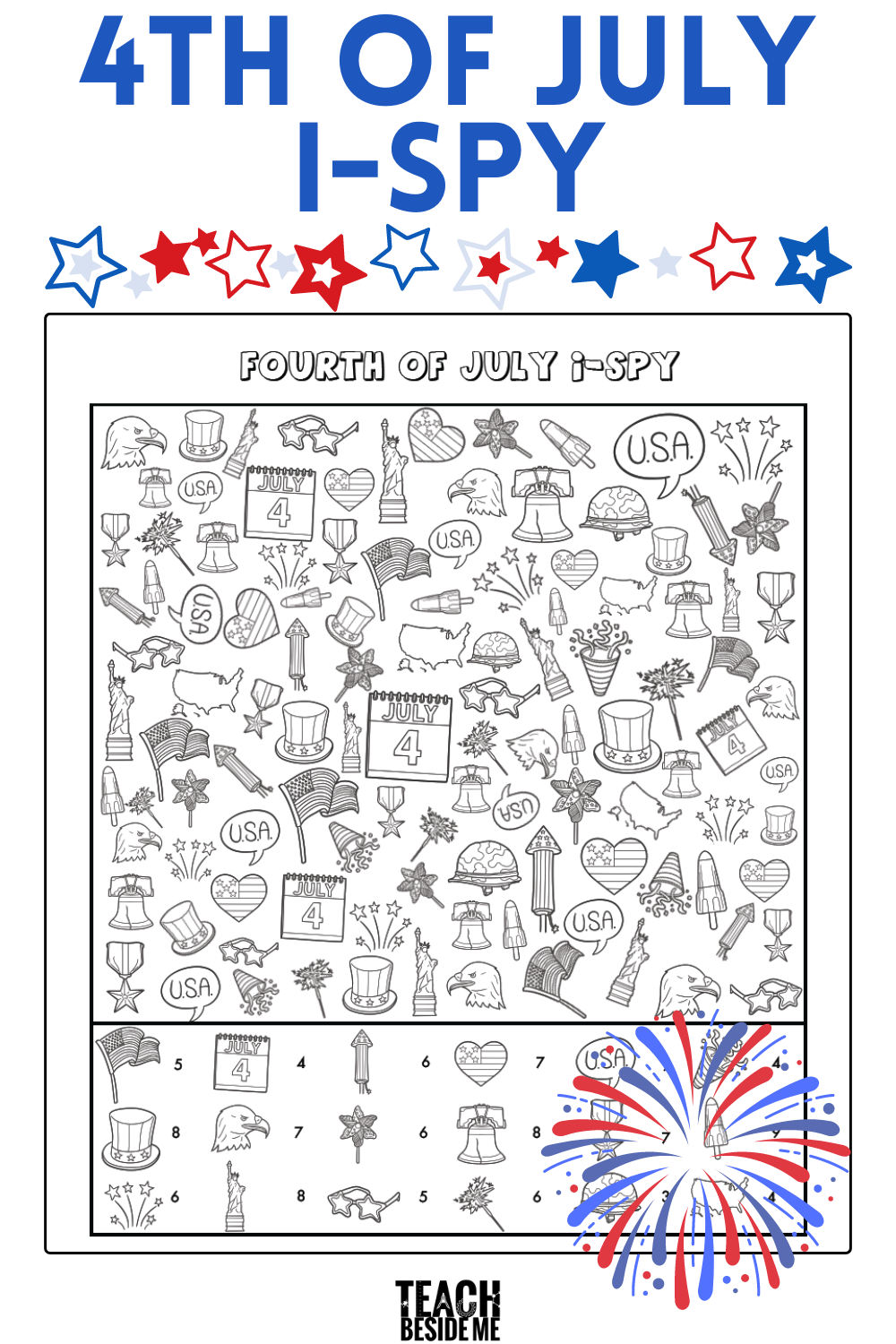 Fourth Of July I Spy Coloring Printable Teach Beside Me Fourth Of July I Spy Coloring Printable Teach Beside Me