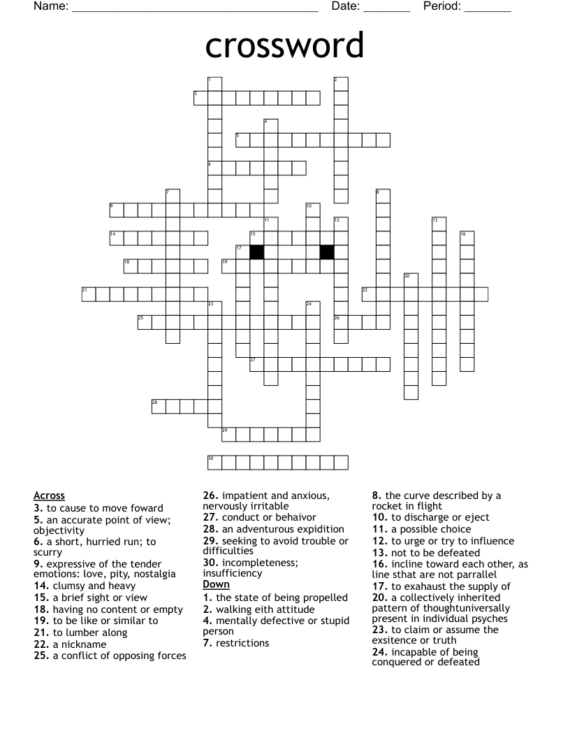 Freak The Mighty Vocabulary Crossword WordMint