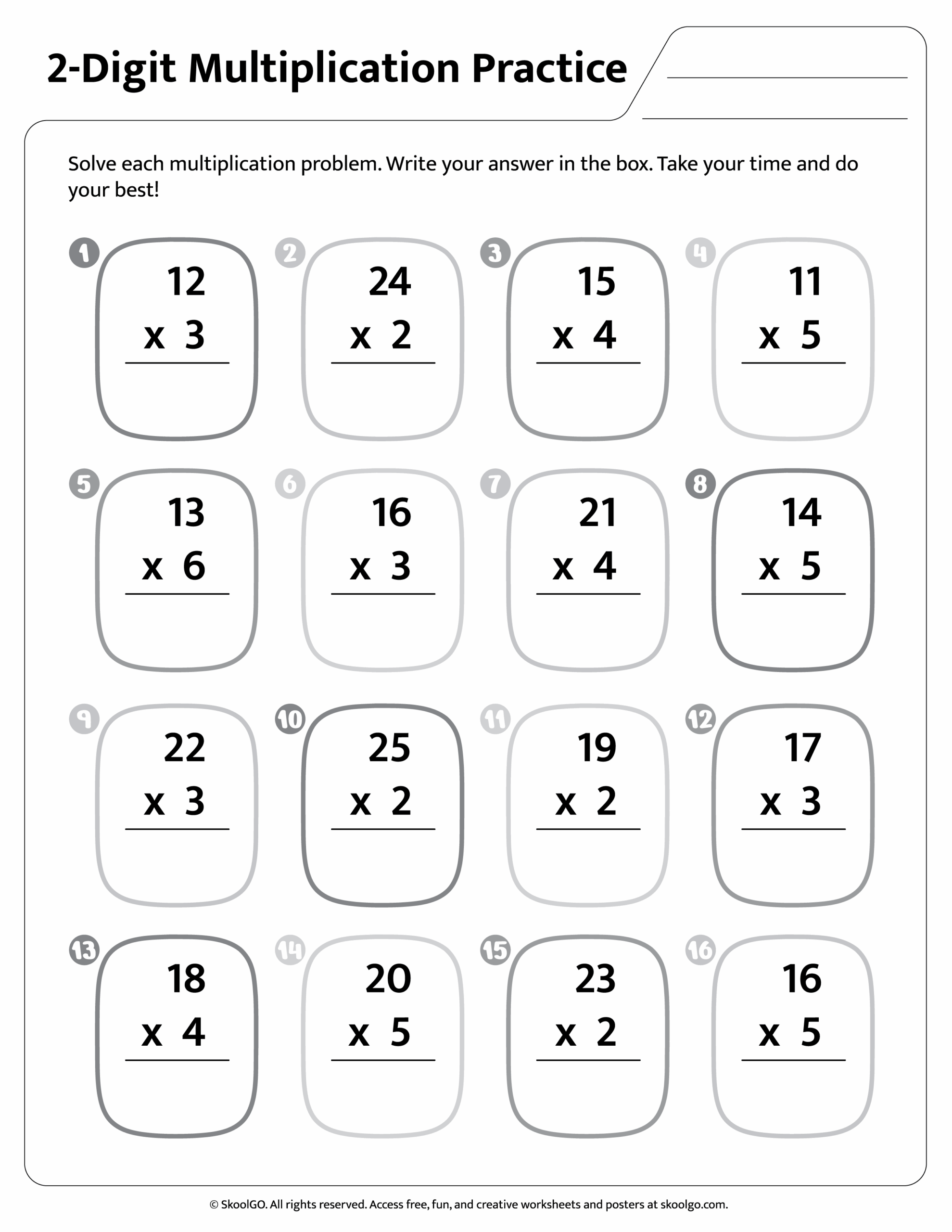 2 by 2 multiplication worksheets 2 by 2 multiplication worksheets