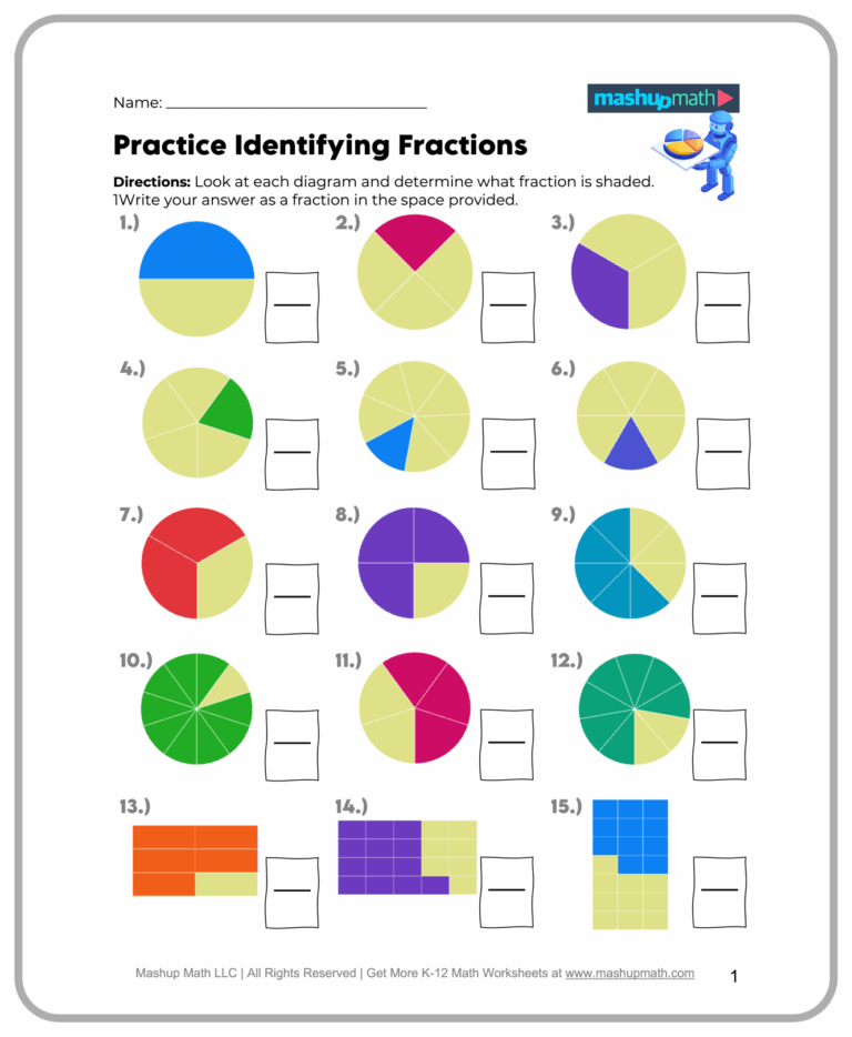 Free 4th Grade Math Worksheets Printable Mashup Math