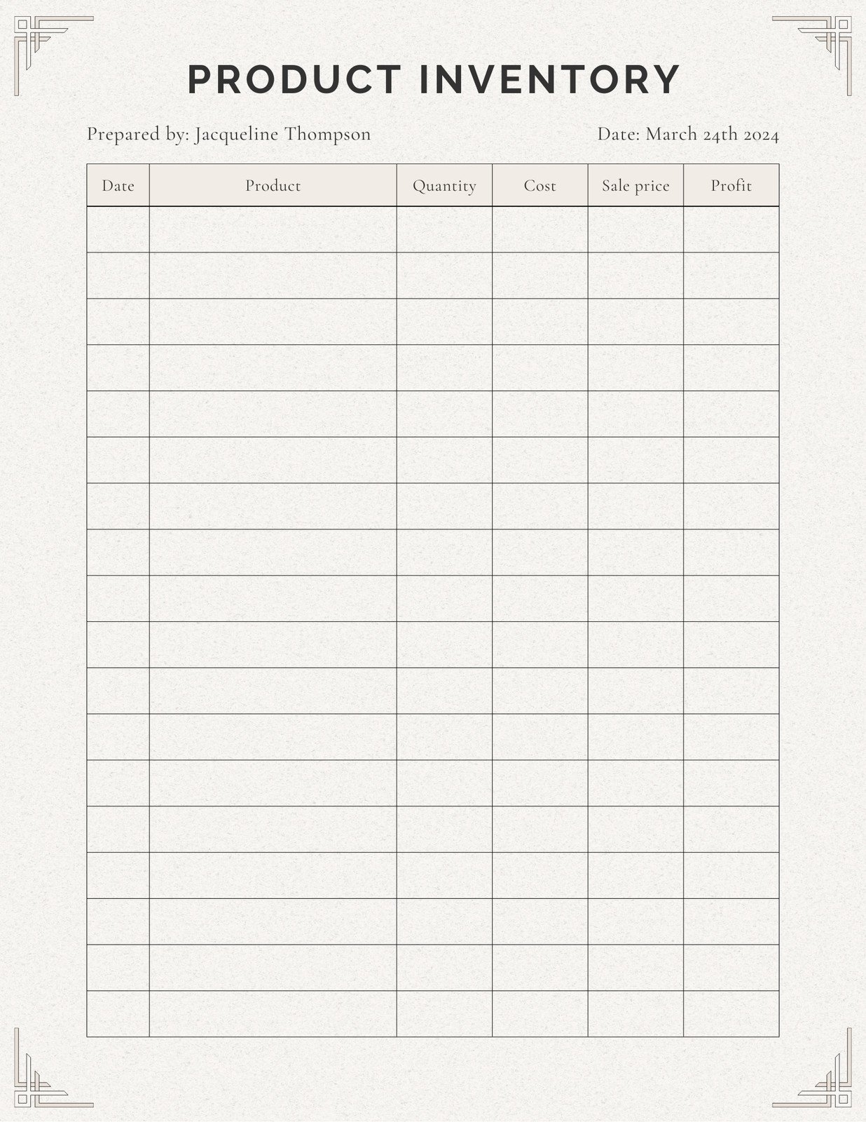 Free And Customizable Inventory Templates Free And Customizable Inventory Templates