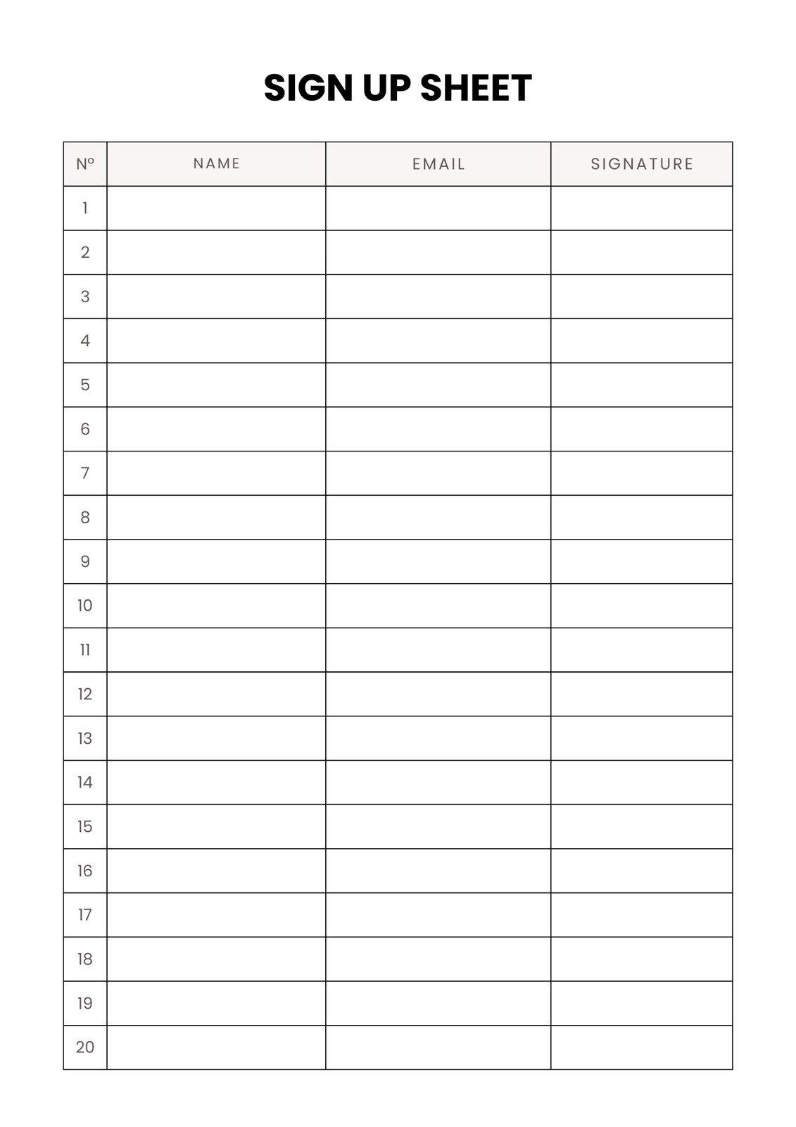 Free And Customizable Sign Up Sheet Templates Free And Customizable Sign Up Sheet Templates
