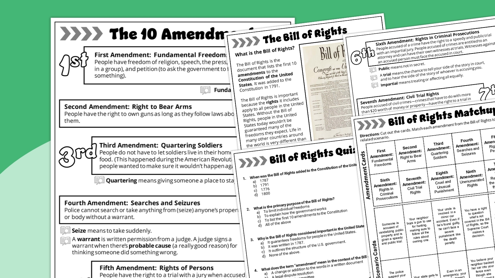 Free Bill Of Rights Worksheet Bundle Free Bill Of Rights Worksheet Bundle