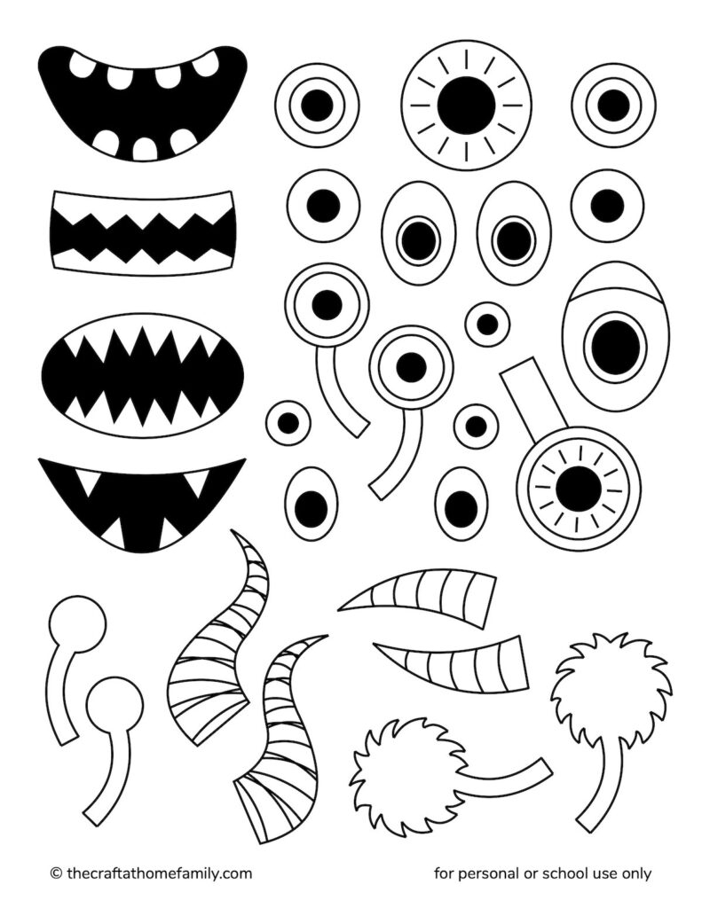 Free Build A Monster Printable The Craft at Home Family Free Build A Monster Printable The Craft at Home Family