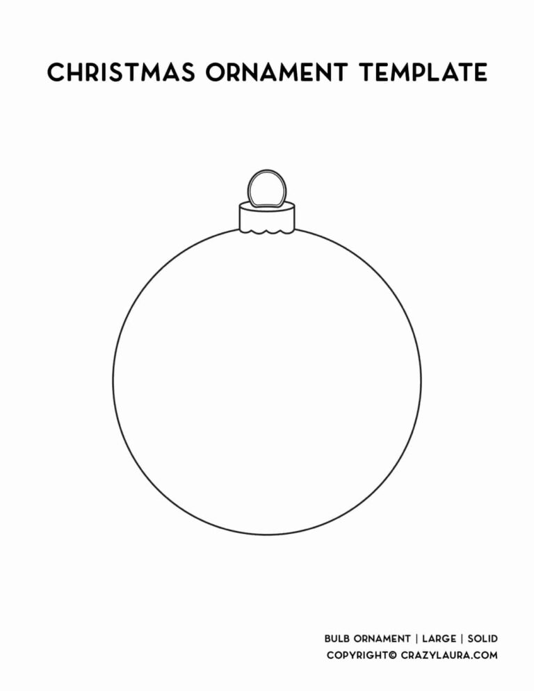 Free Christmas Ornament Template Printables Outlines Crazy Laura