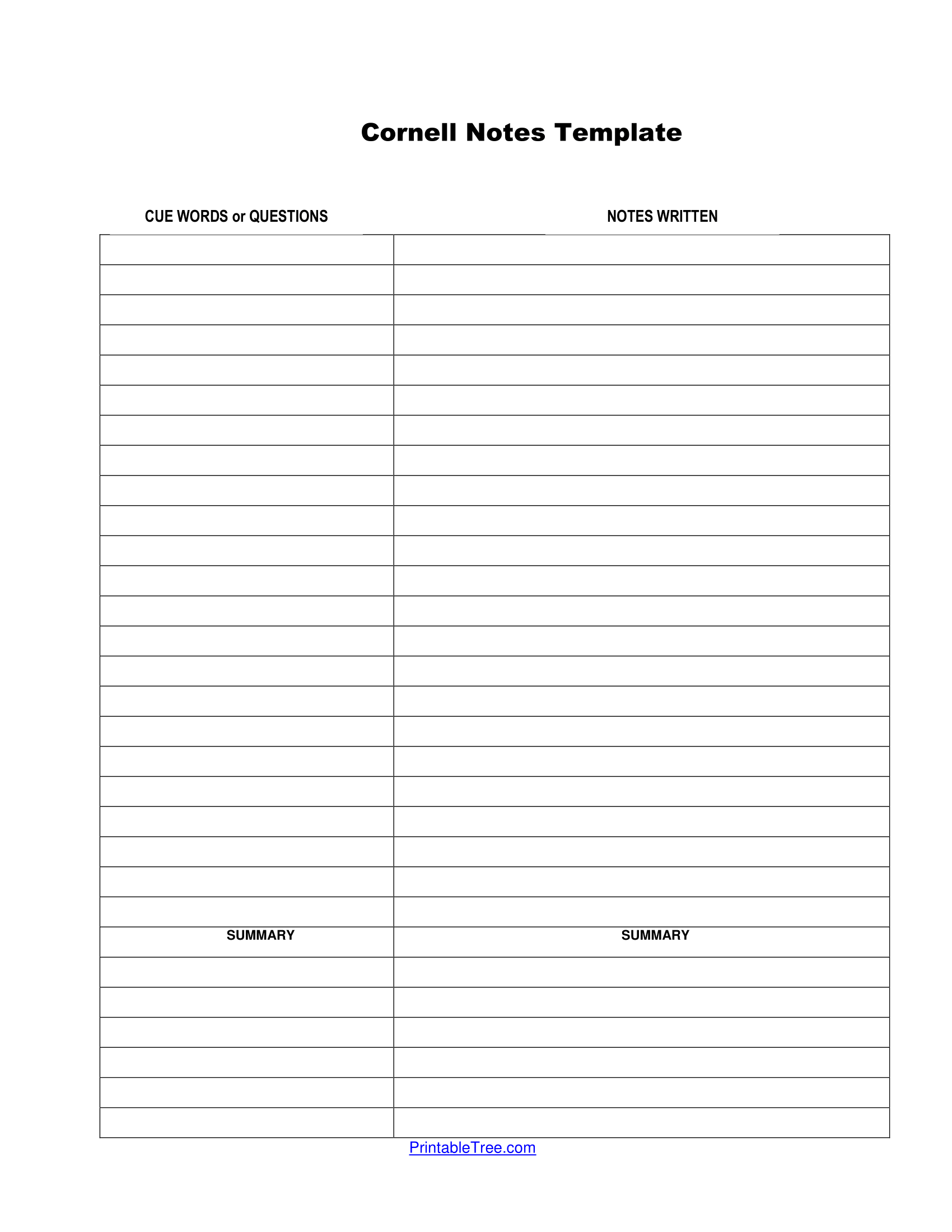 printable cornell notes template