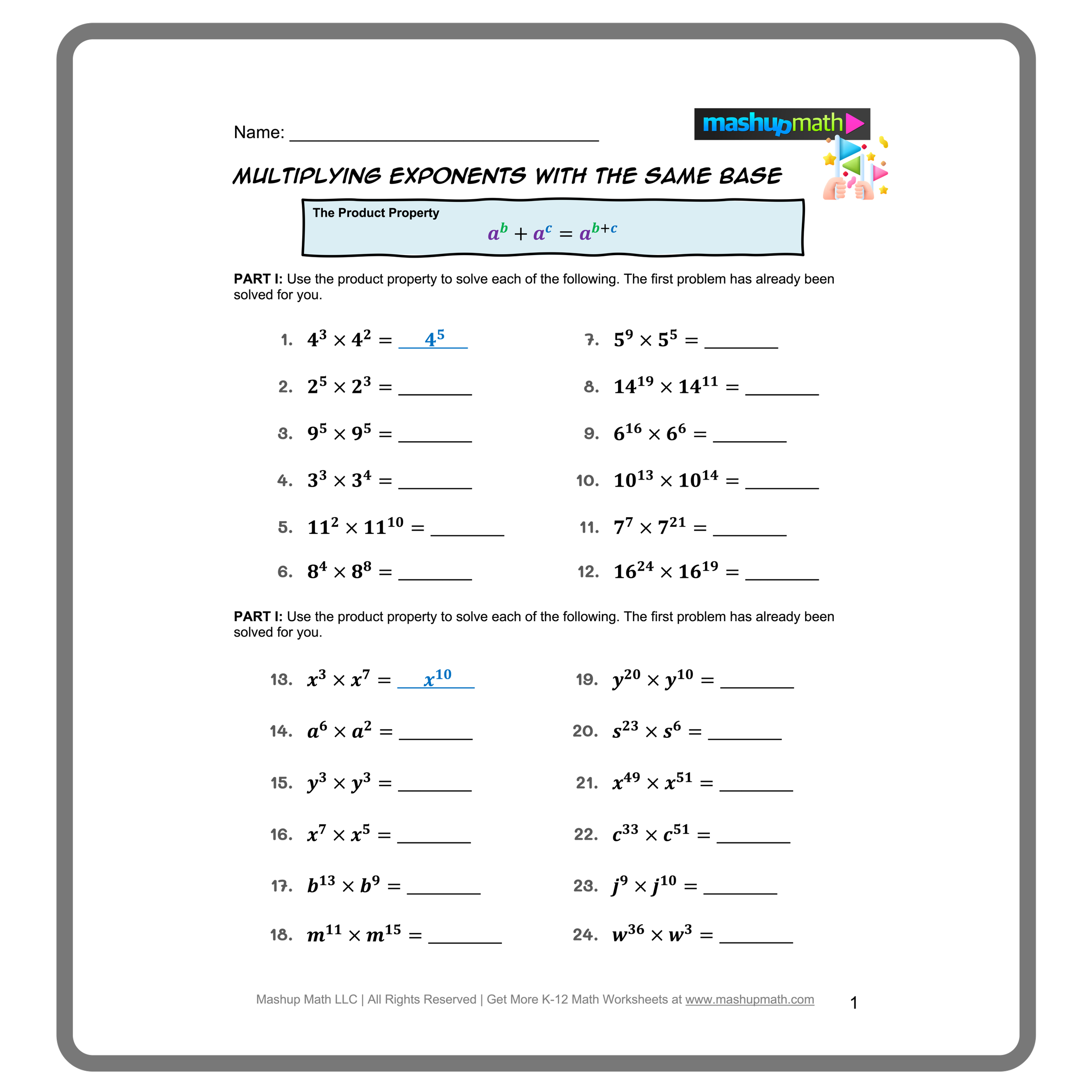 Free Exponent Rules Worksheets Printable With Answers Mashup Math Free Exponent Rules Worksheets Printable With Answers Mashup Math