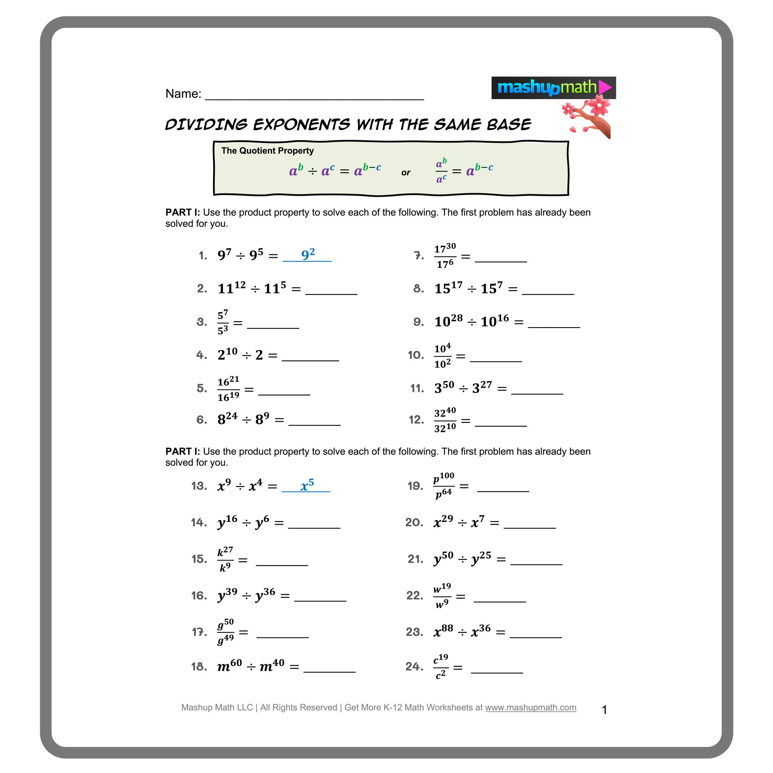 Free Exponent Rules Worksheets Printable With Answers Mashup Math Free Exponent Rules Worksheets Printable With Answers Mashup Math