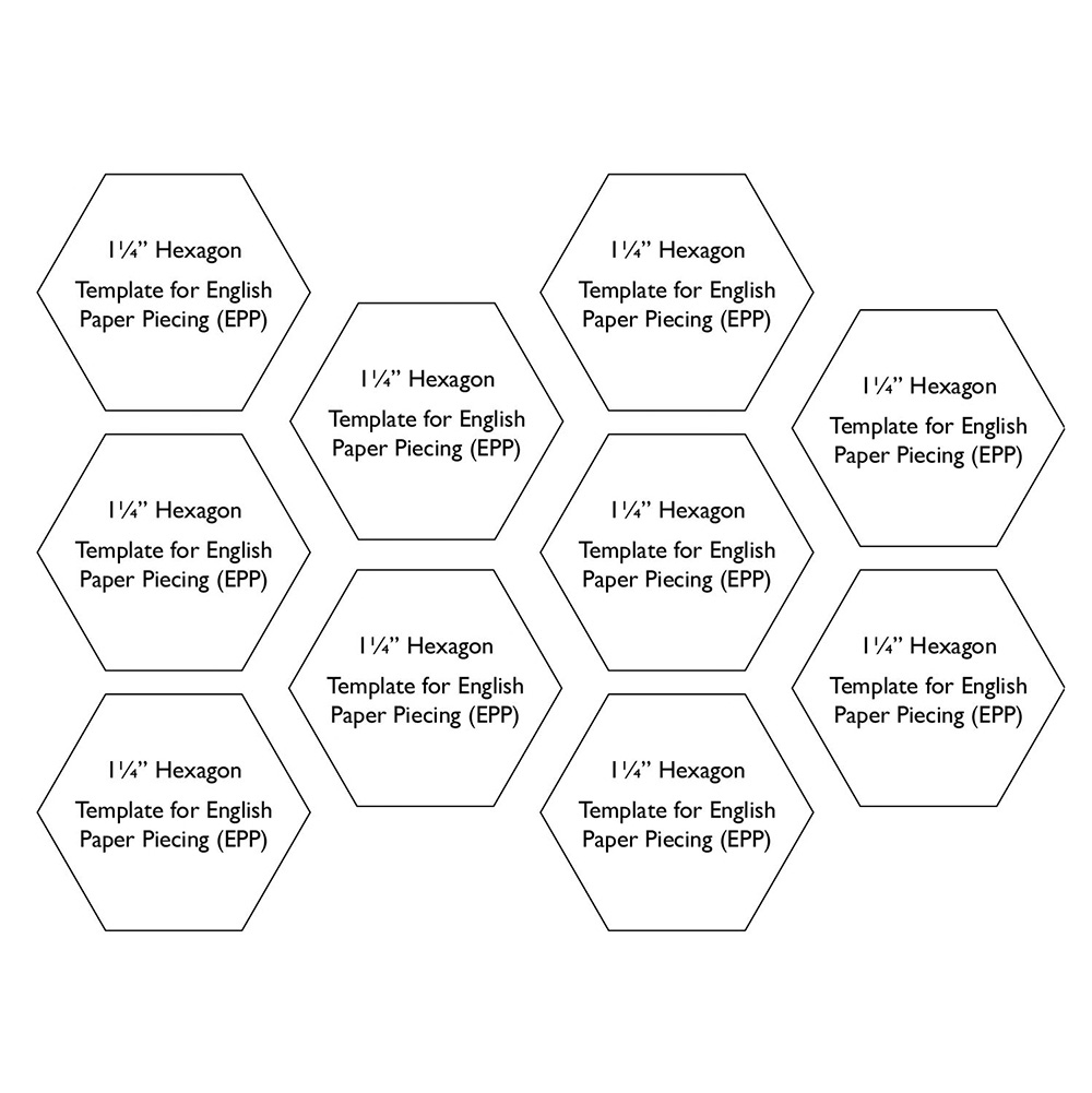 Free Hexagon Template 1 EPP Paper Piecing Templates