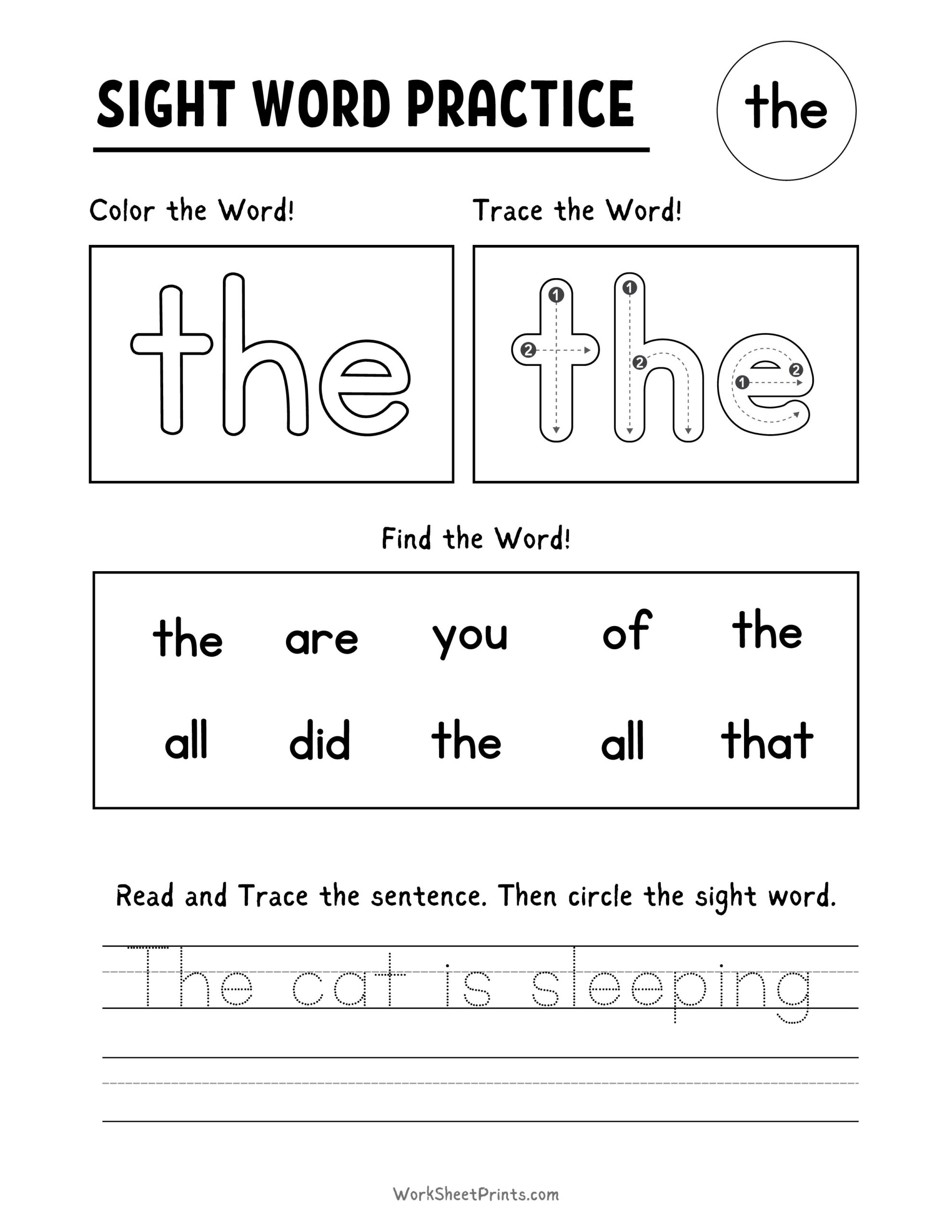 kindergarten worksheets sight words kindergarten worksheets sight words