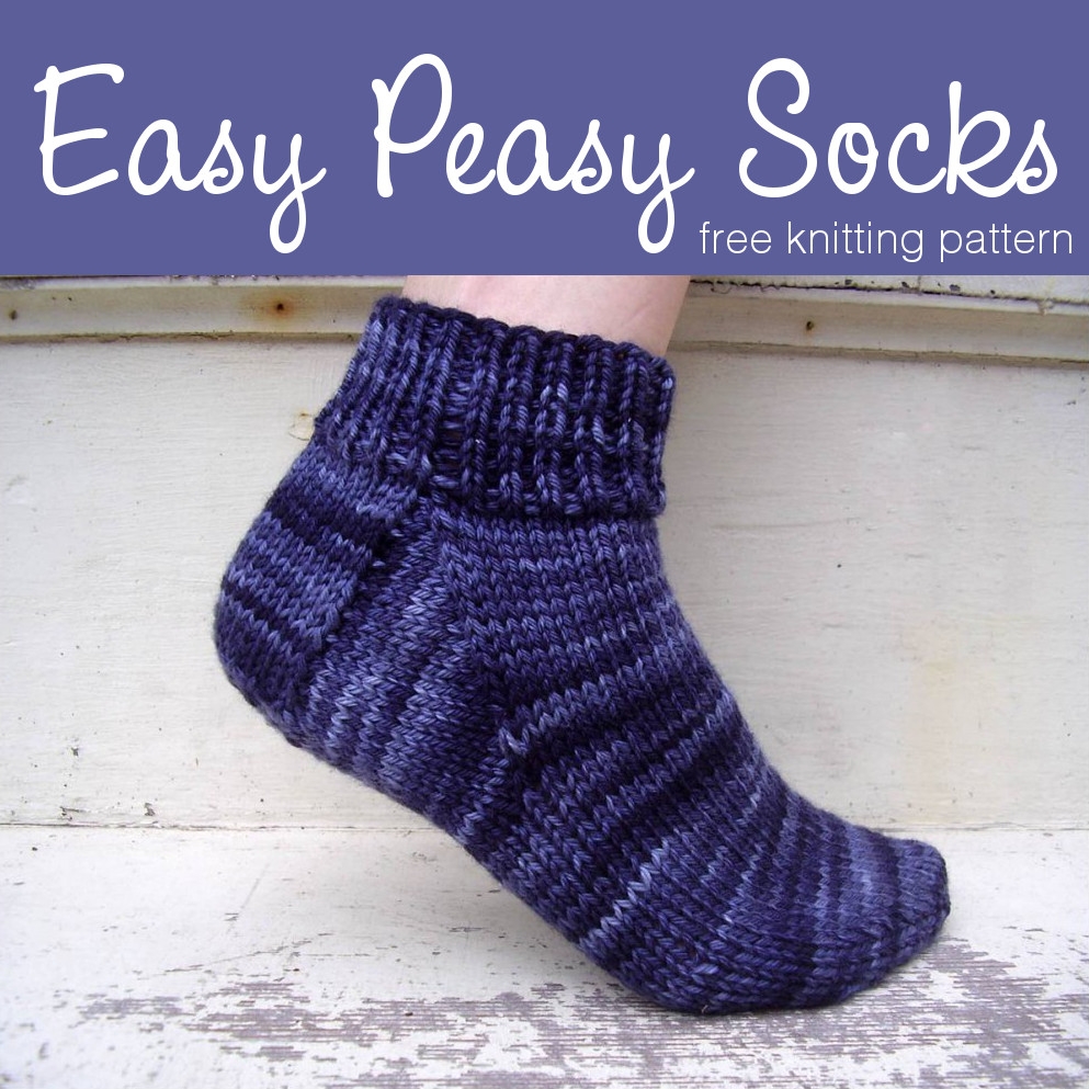 Free Knitting Pattern Easy Peasy Socks Shiny Happy World Free Knitting Pattern Easy Peasy Socks Shiny Happy World