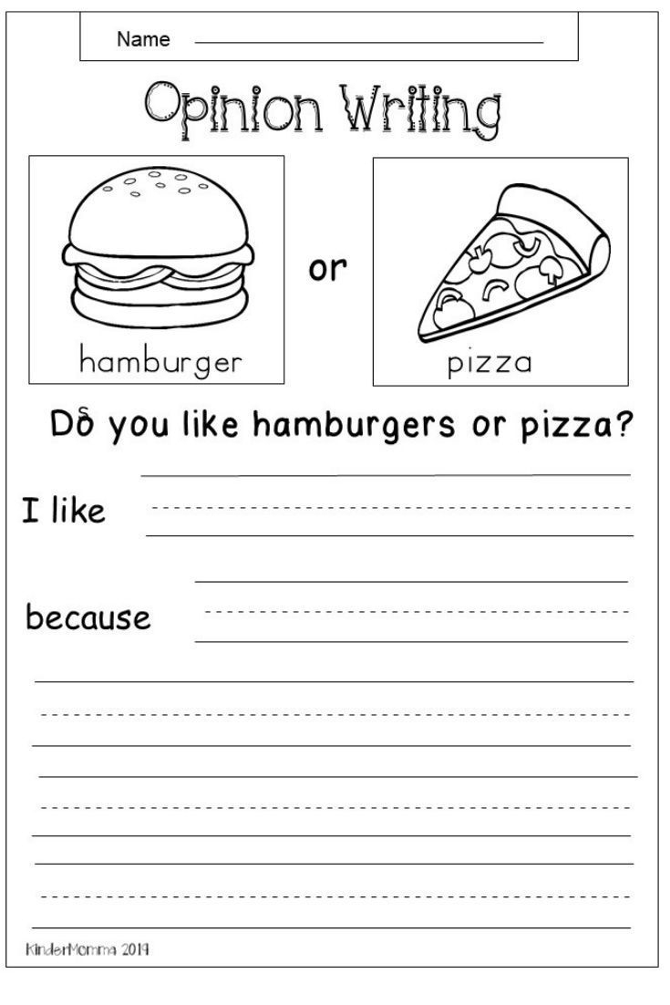 Free Opinion Writing Worksheet Kindermomma Free Opinion Writing Worksheet Kindermomma