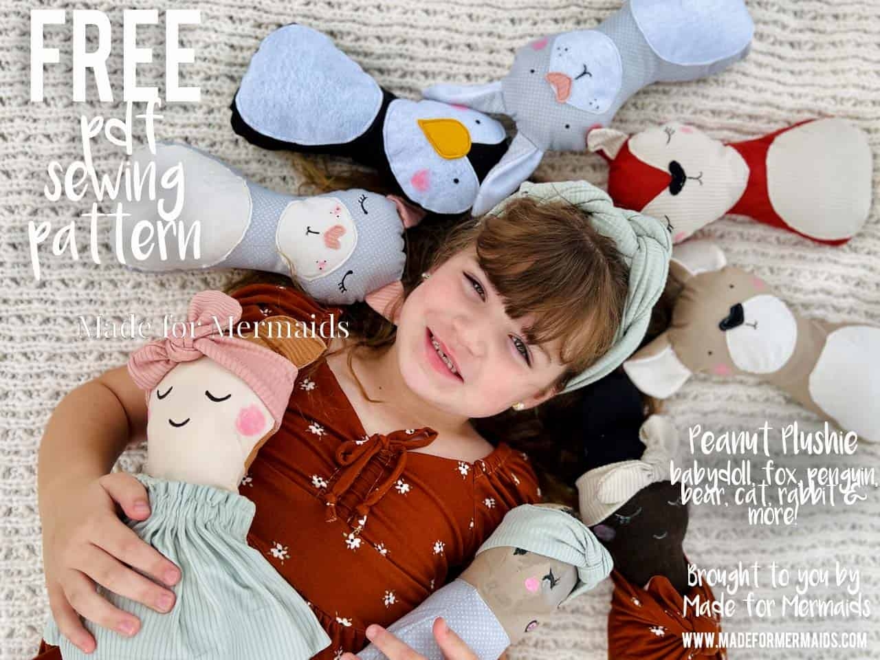 FREE PDF PATTERN Peanut Plushie Babydoll Fox Penguin Bear Car Rabbit More 