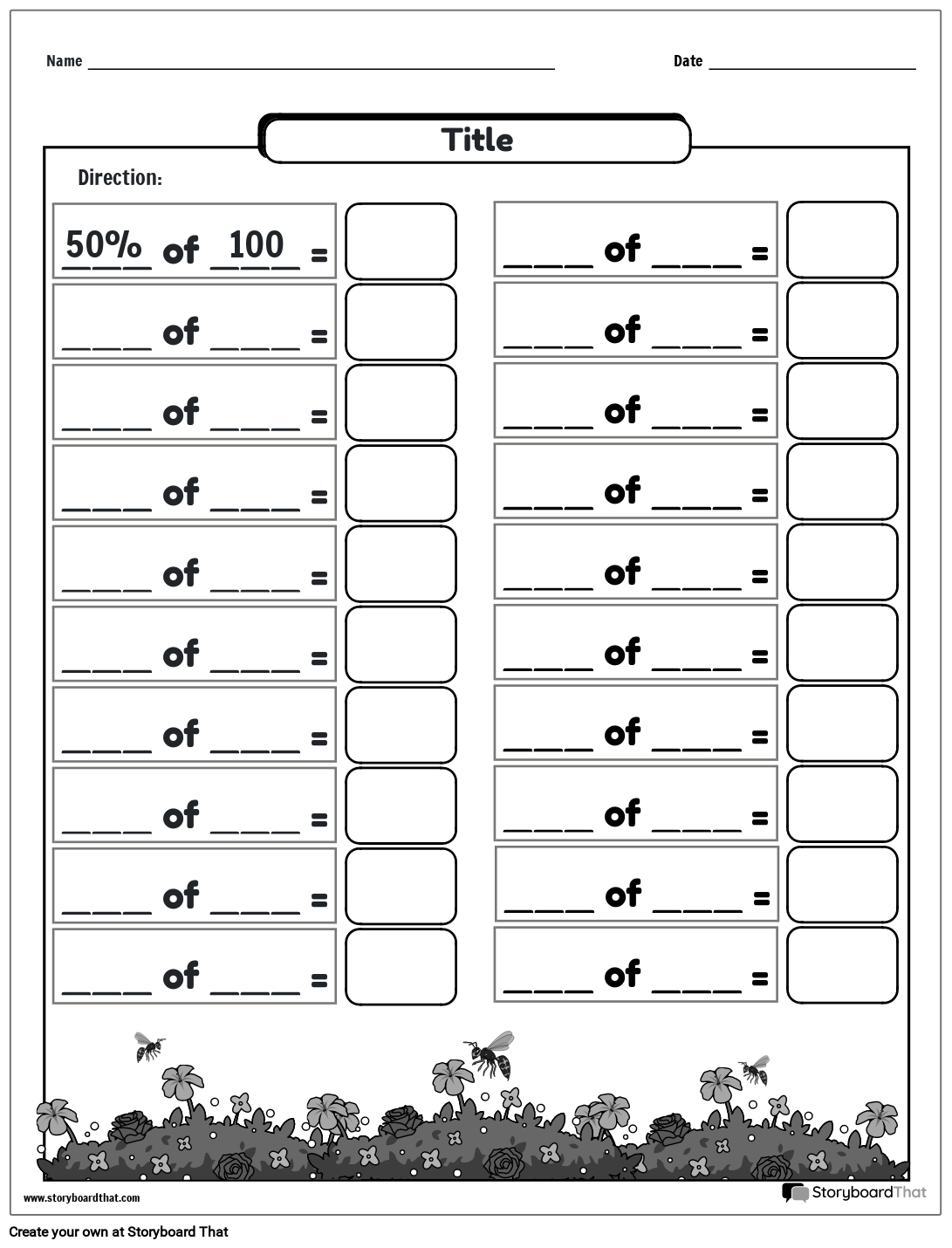 Free Percent Worksheets Create Yours With Storyboard That Free Percent Worksheets Create Yours With Storyboard That
