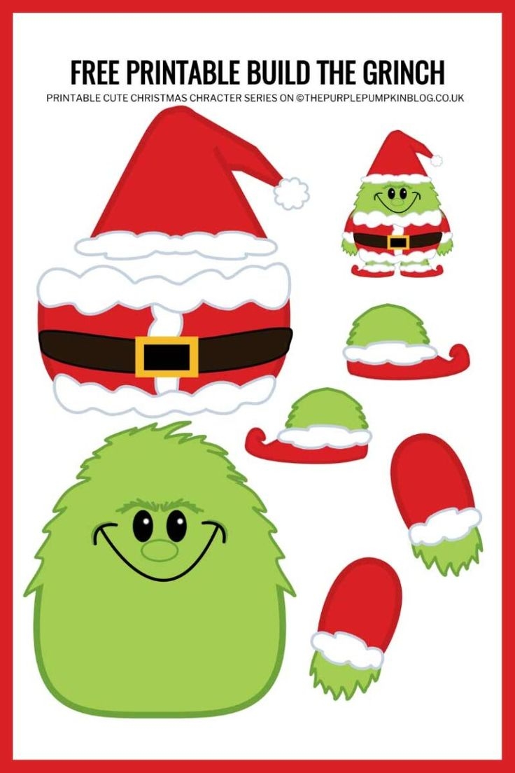Free Printable Build The Grinch Paper Template Christmas Craft Free Printable Build The Grinch Paper Template Christmas Craft