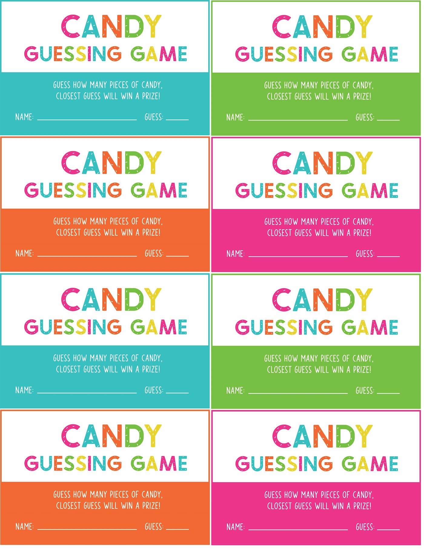 Free Printable Candy Guessing Game Perfect For The Classroom Favorite Printables Free Printable Candy Guessing Game Perfect For The Classroom Favorite Printables