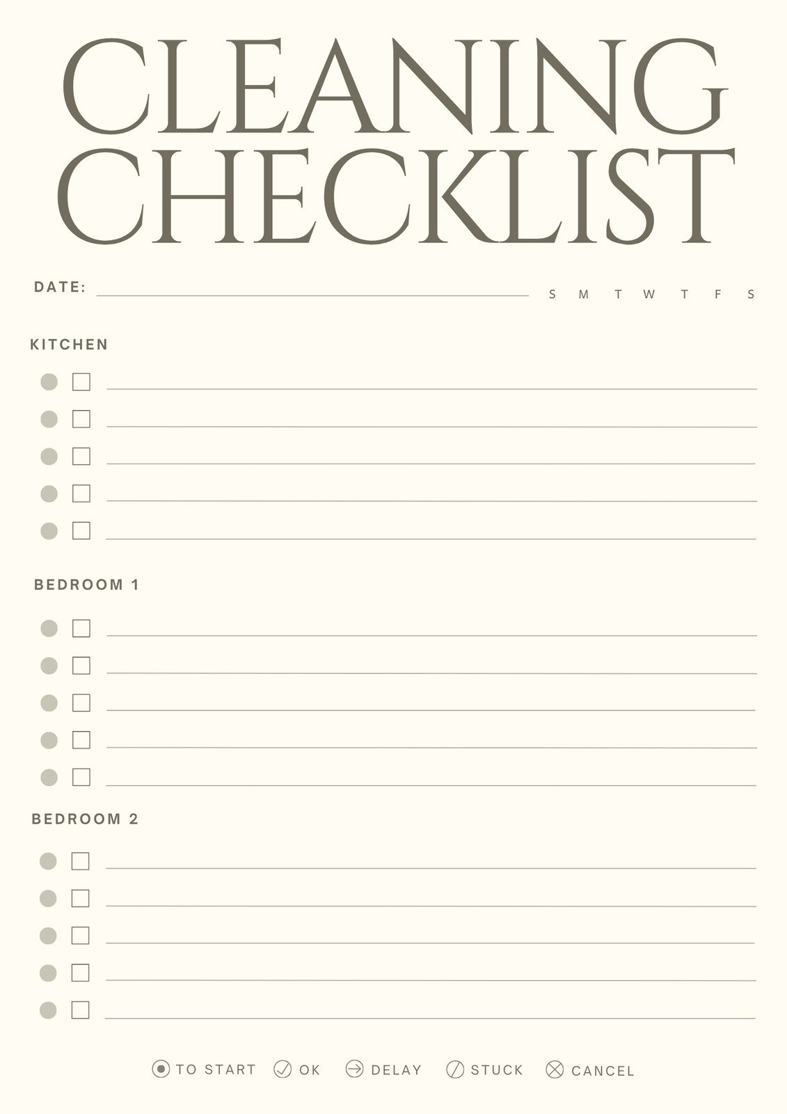 Free Printable Cleaning Checklist Templates Canva Free Printable Cleaning Checklist Templates Canva