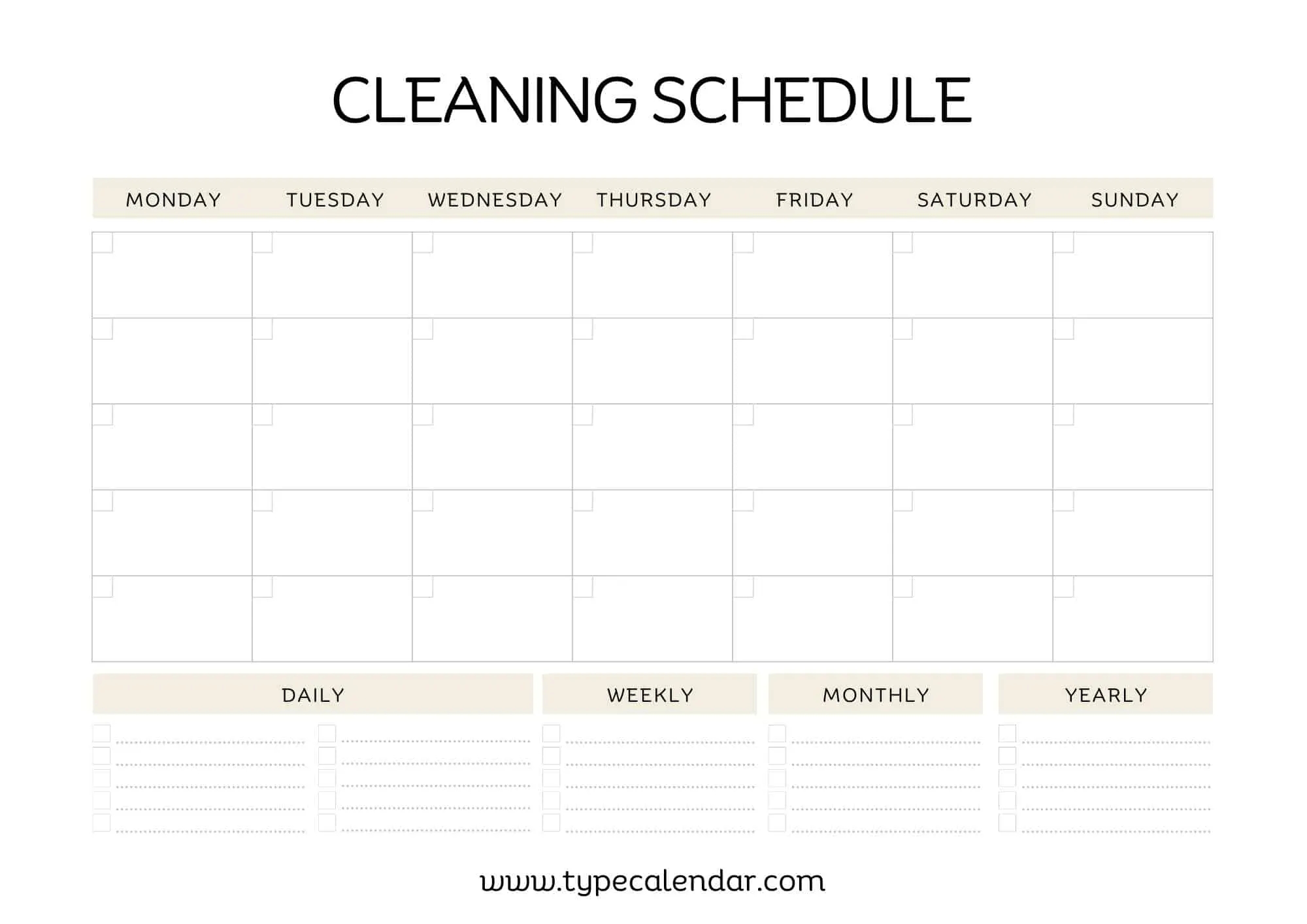 Free Printable Cleaning Schedule Templates PDF Excel Word Free Printable Cleaning Schedule Templates PDF Excel Word