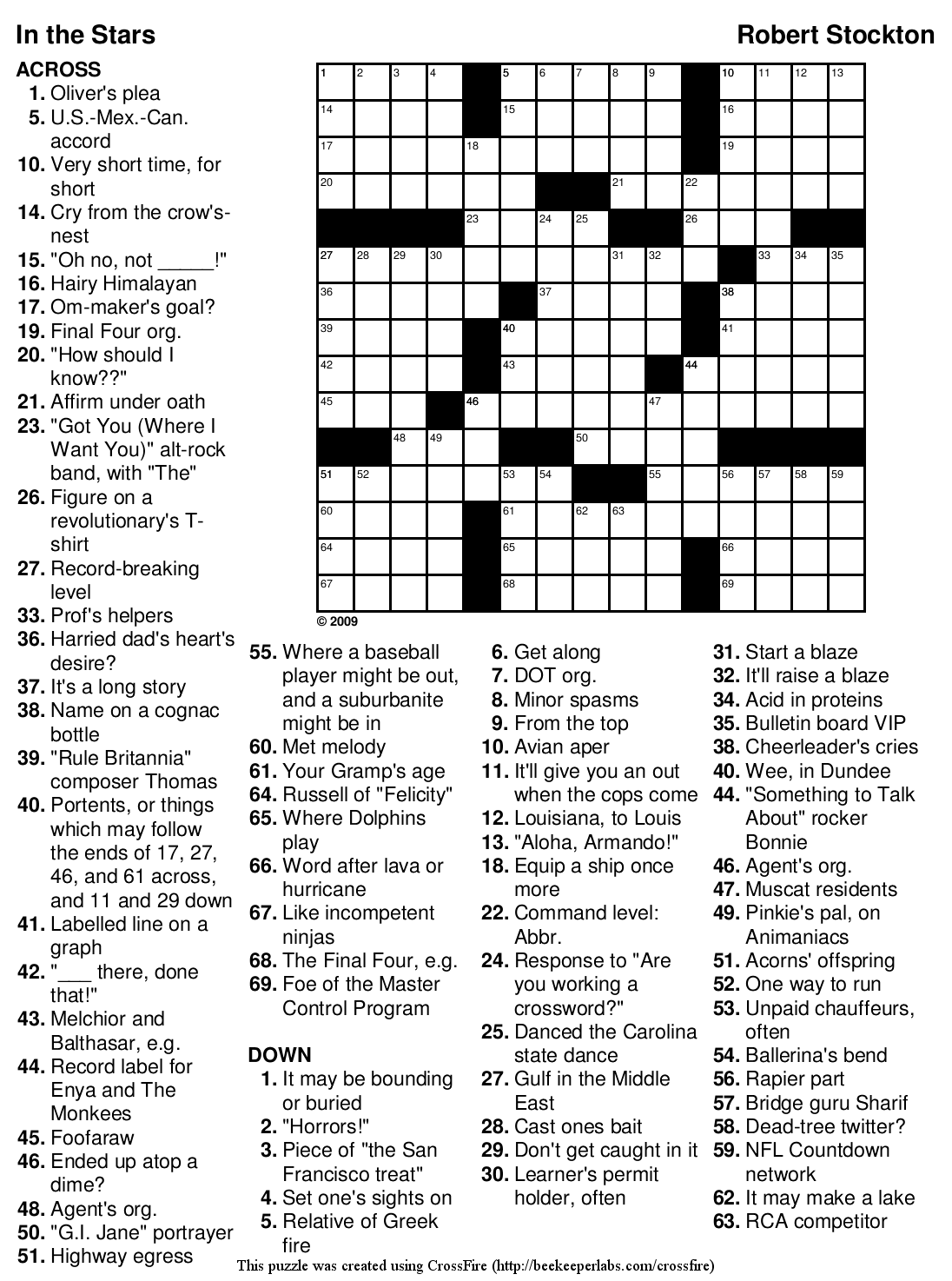 Free Printable Crossword Puzzle 91 In The Stars Beekeeper Crosswords Free Printable Crossword Puzzle 91 In The Stars Beekeeper Crosswords