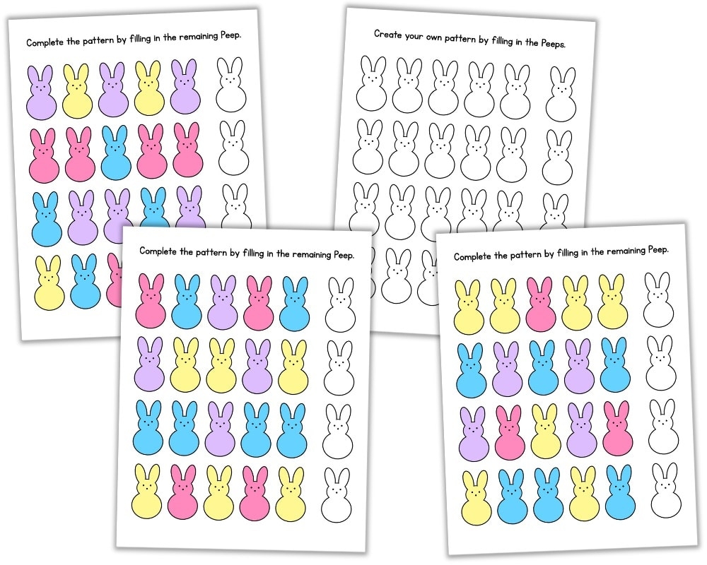 Free Printable Easter Pattern Worksheets Peep Patterns The Craft at Home Family Free Printable Easter Pattern Worksheets Peep Patterns The Craft at Home Family